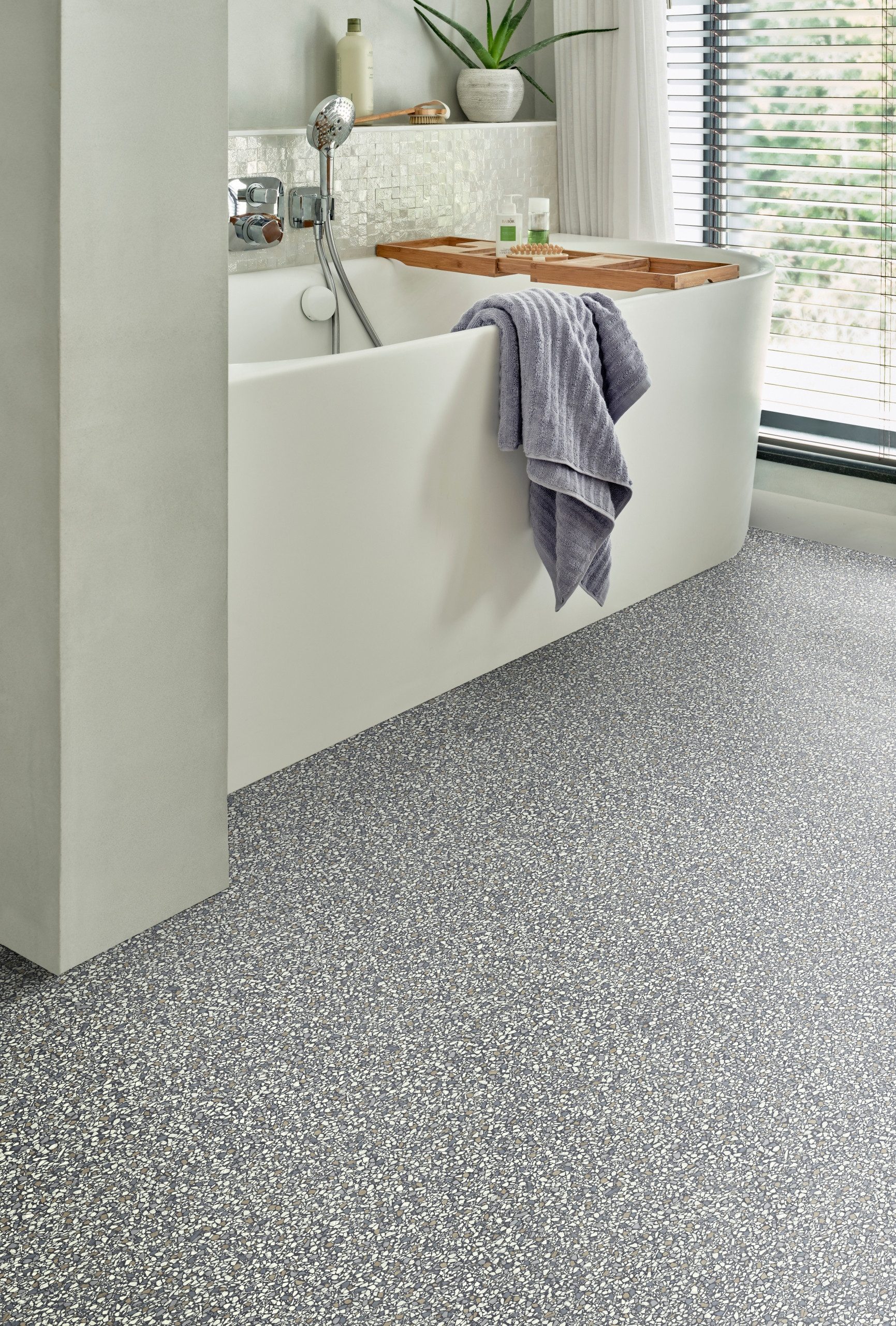 misento Vinylboden Arctic in Grau gesprenkelt, für Feuchtraum- und Privatbereiche, PVC Bodenbelag Meterware 200/400 cm Breite, 2,8 mm Stärke – Bild 2 von 5