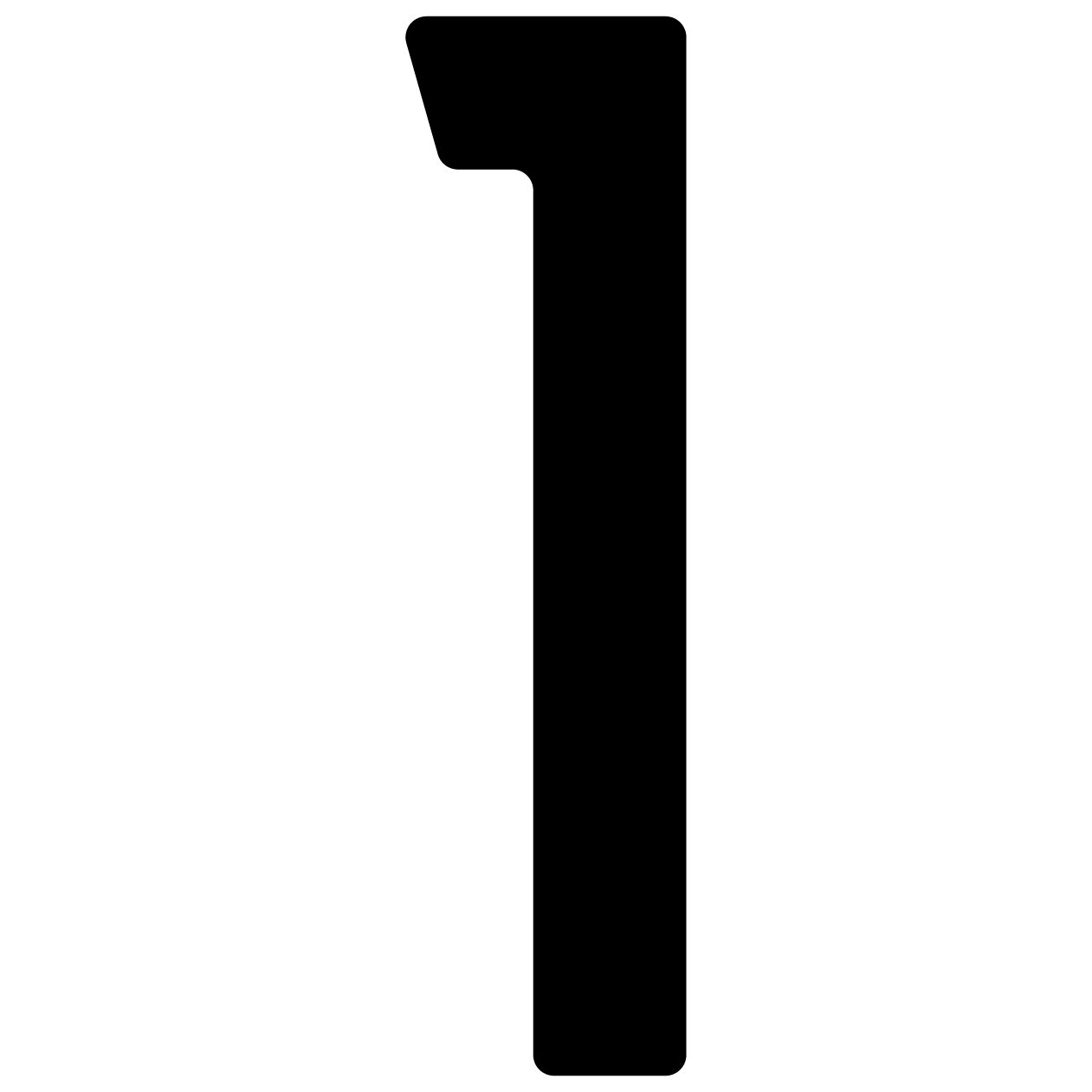 Bravios Briefkasten Selbstklebende Hausnummer "1" - 76 mm in Schwarz