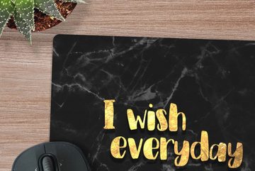 MuchoWow Gaming Mauspad Zitat - Wochenende - Gold - Marmor (1-St), Mousepad mit Rutschfester Unterseite, Gaming, 40x40 cm, XXL, Großes