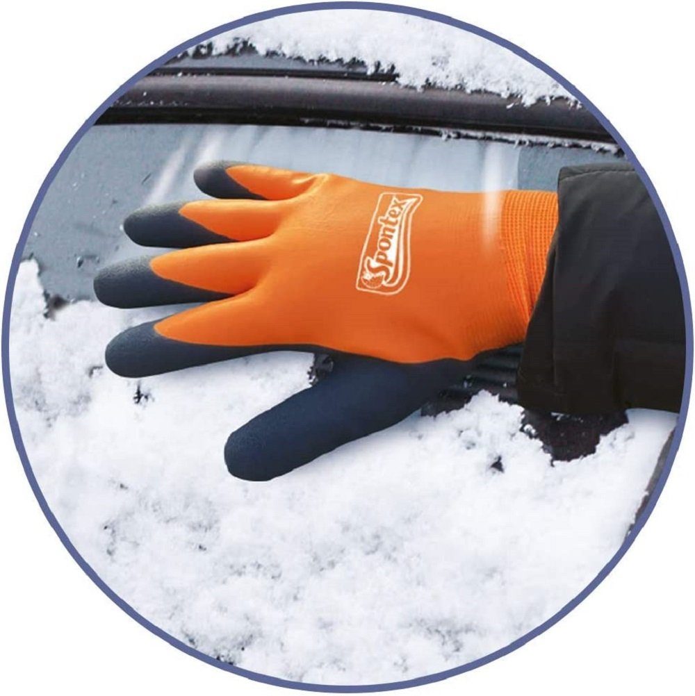 SPONTEX Arbeitshandschuh-Set Winter Worker Waterproof Handschuhe,  Wasserfeste Arbeitshandschuhe mit zweilagigem Innenfutter, hoher  Kälteschutz, Größe M, 1 Paar