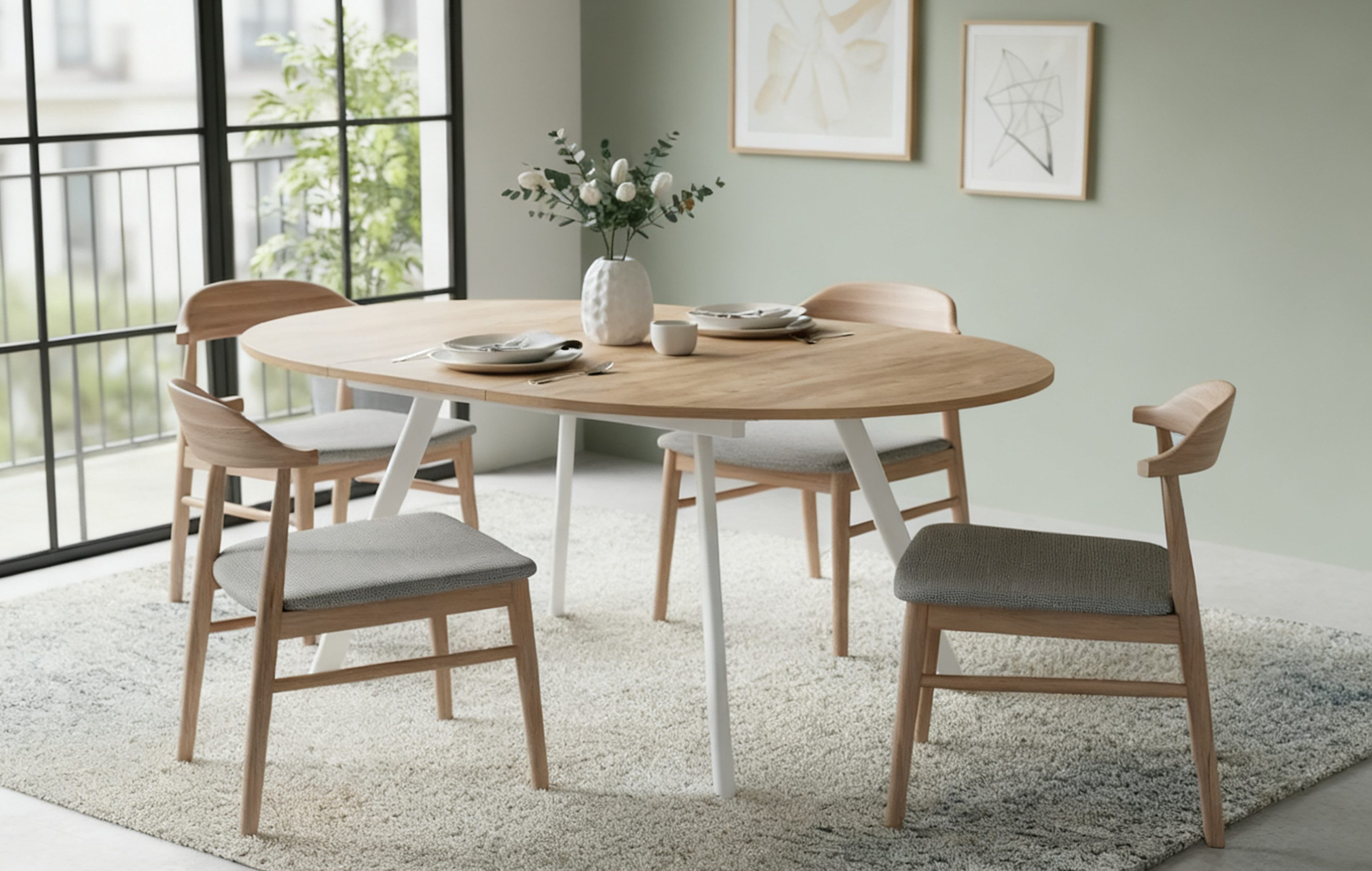 B&D home Esstisch TILL, Metallgestell schwarz oder weiß, ausziehbar 120-160 günstig online kaufen