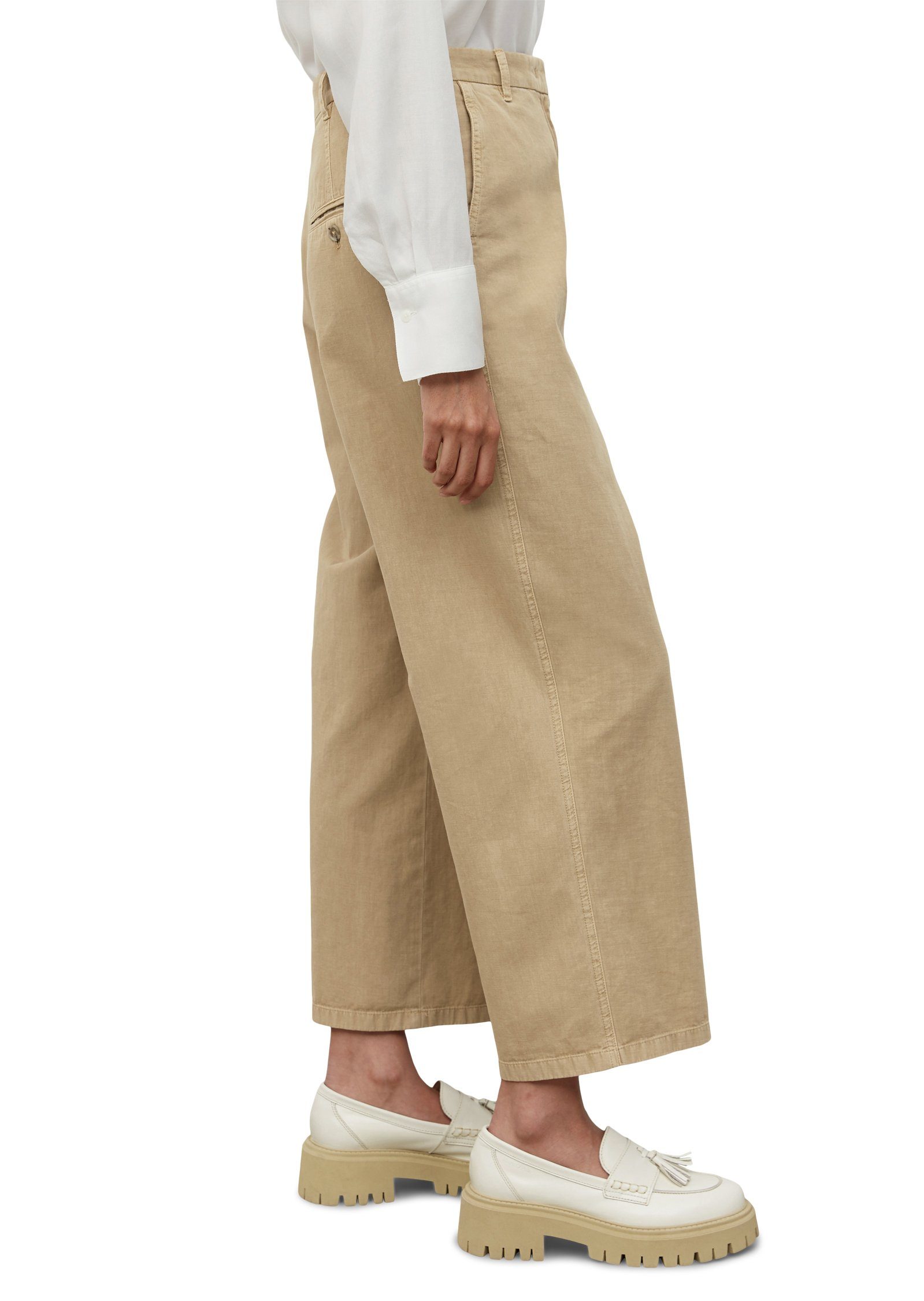 aus O'Polo Organic-Cotton-Leinen-Mix Chinohose beige Marc