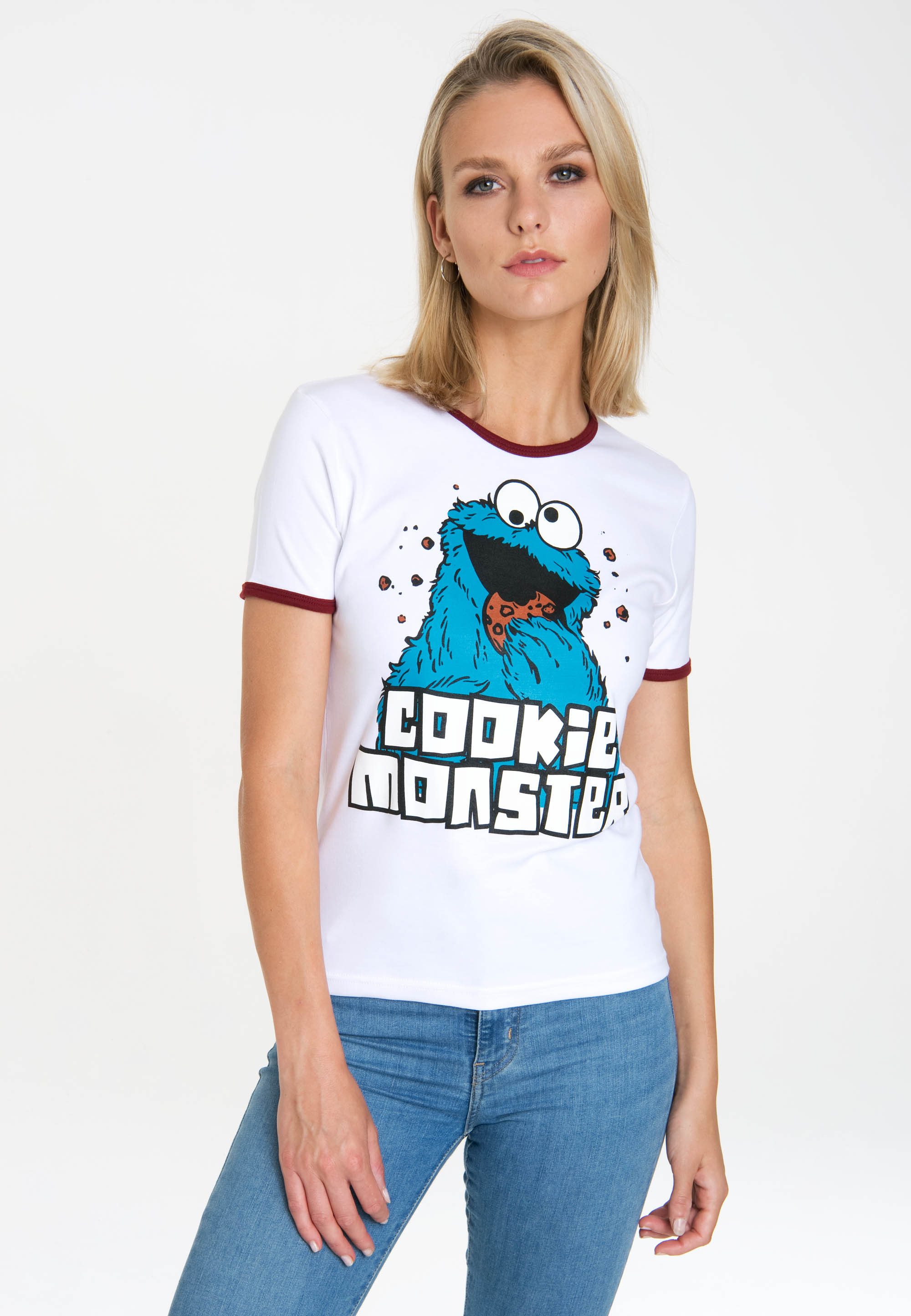 LOGOSHIRT T-Shirt Sesamstrasse - Krümelmonster mit lizenziertem Print