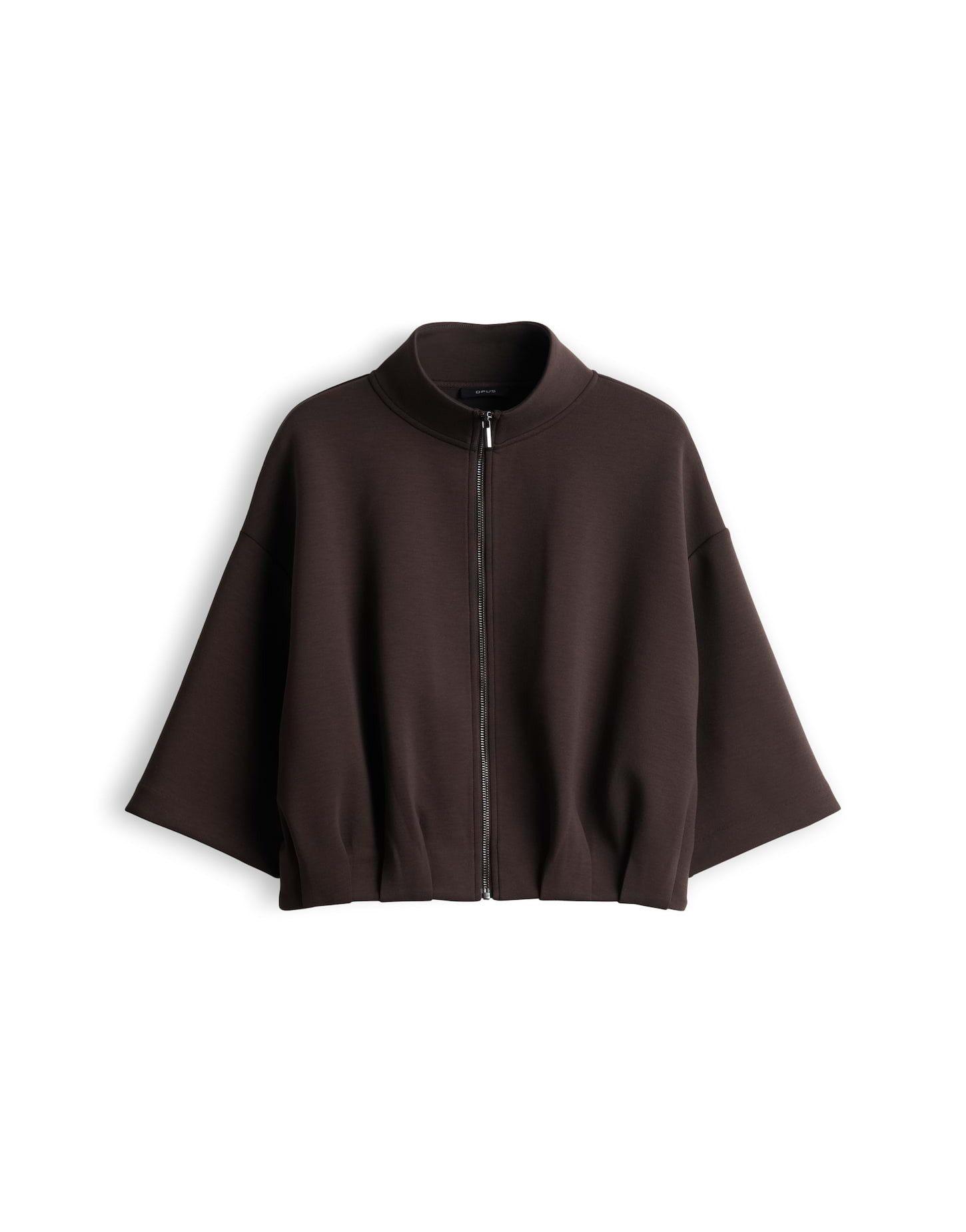 OPUS Sweatjacke aus Scuba mit O-Form Fixierte Falten für moderne Struktur