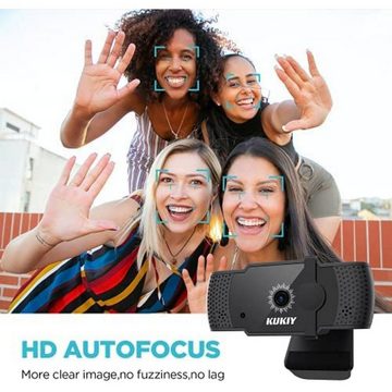 Diyarts Full HD-Webcam (mit Mikrofon, 1080P, Streaming Webcam, für Videokonferenzen, Sichtschutz)