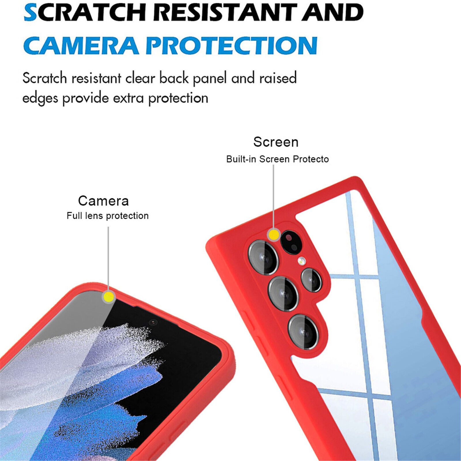 betterfon Handyhülle für Samsung Galaxy S22 Ultra TPU Schutzcase, 2-teiliges 360 Grad Case mit Rundumschutz und Displayschutz