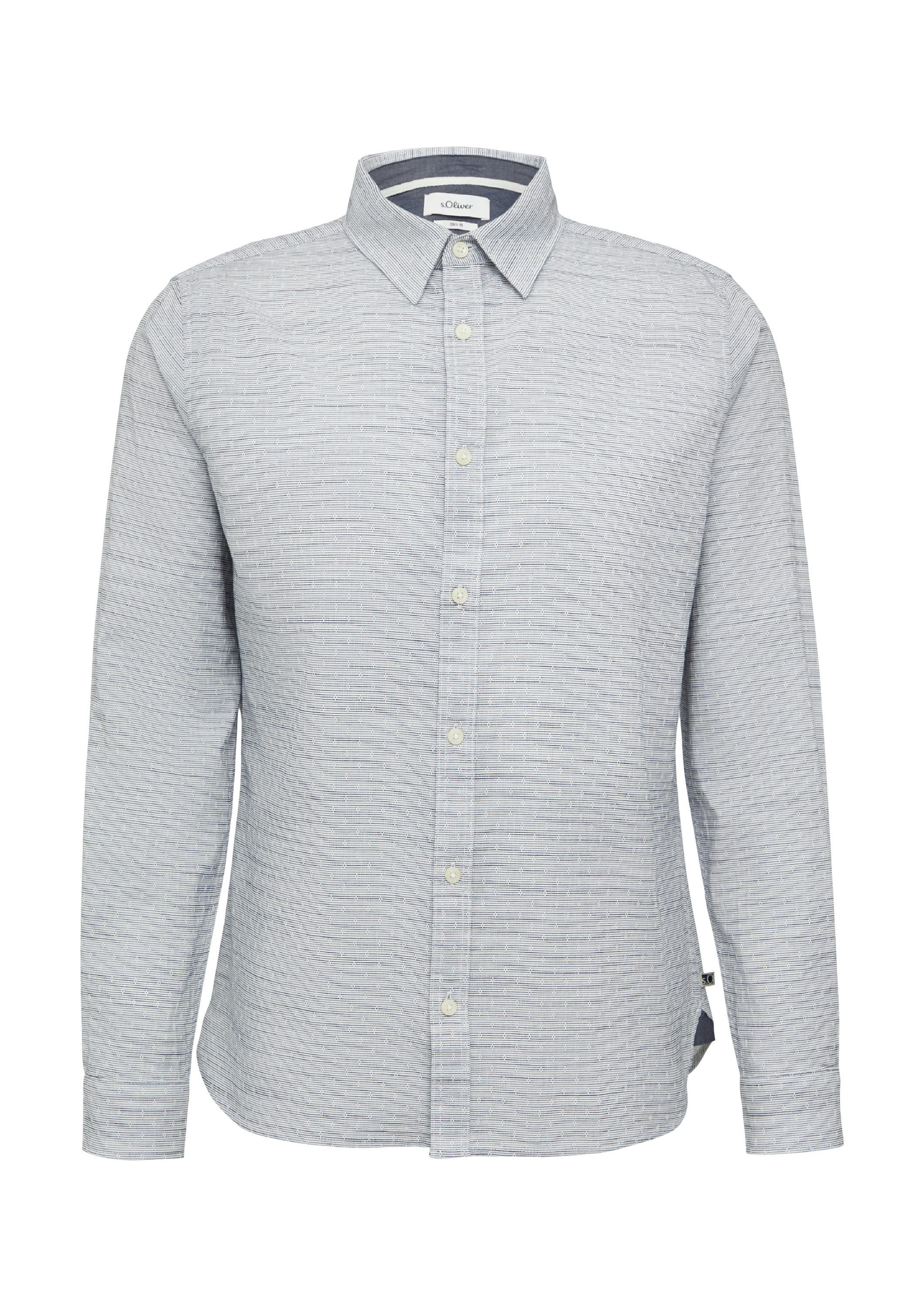 s.Oliver Langarmhemd Hemd Slim Fit: Strukturiertes Hemd mit Kentkragen günstig online kaufen