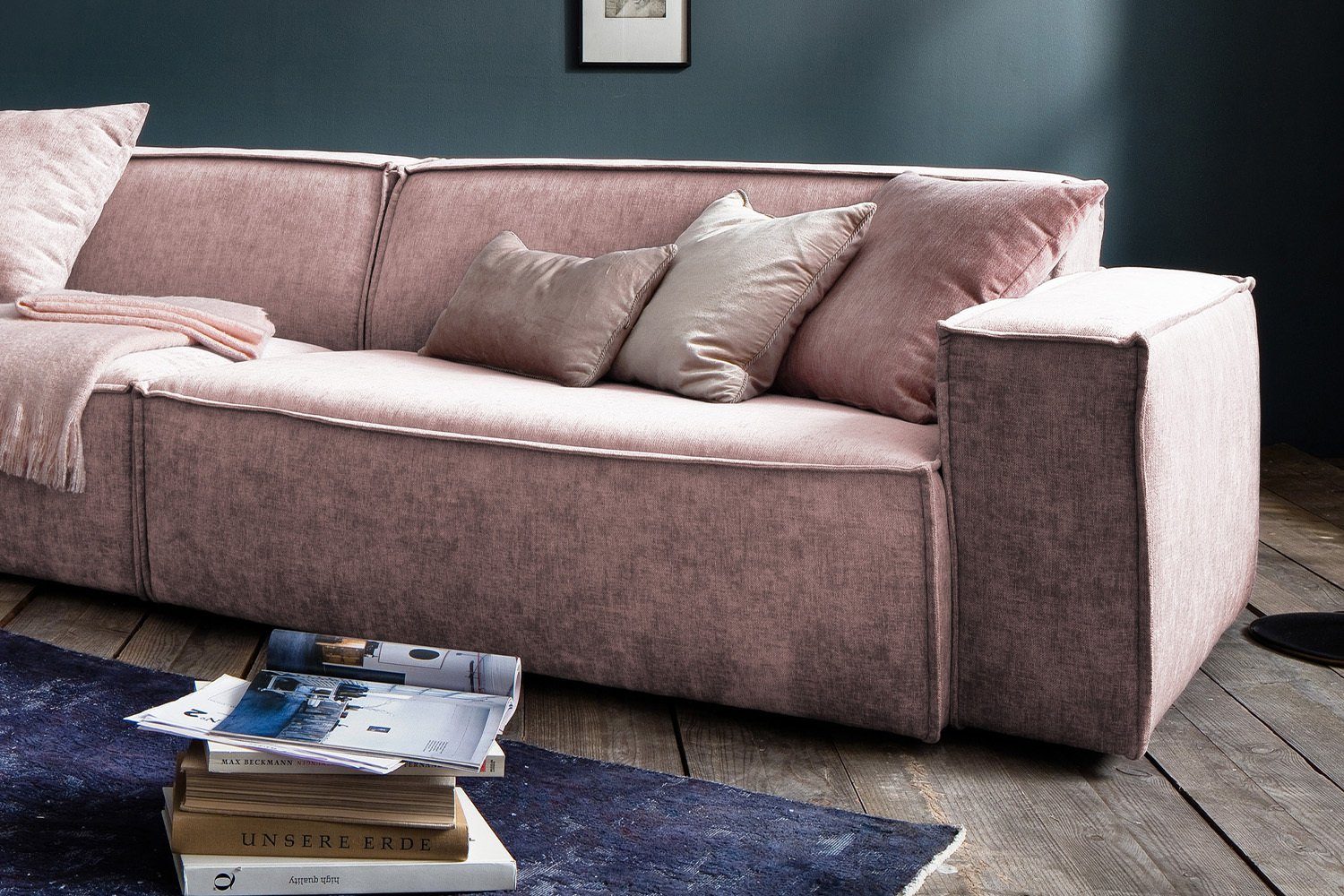 verschiedene KAWOLA Farben Sofa rosa SAMU, Stoff Riesensofa