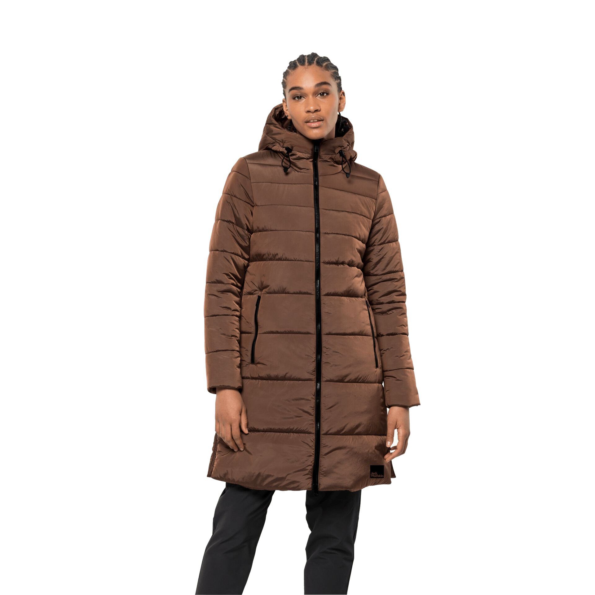 Jack Wolfskin Wintermantel Eisbach Coat (winddicht, wasserabweisend, PFC-frei) 2022 braun Damen