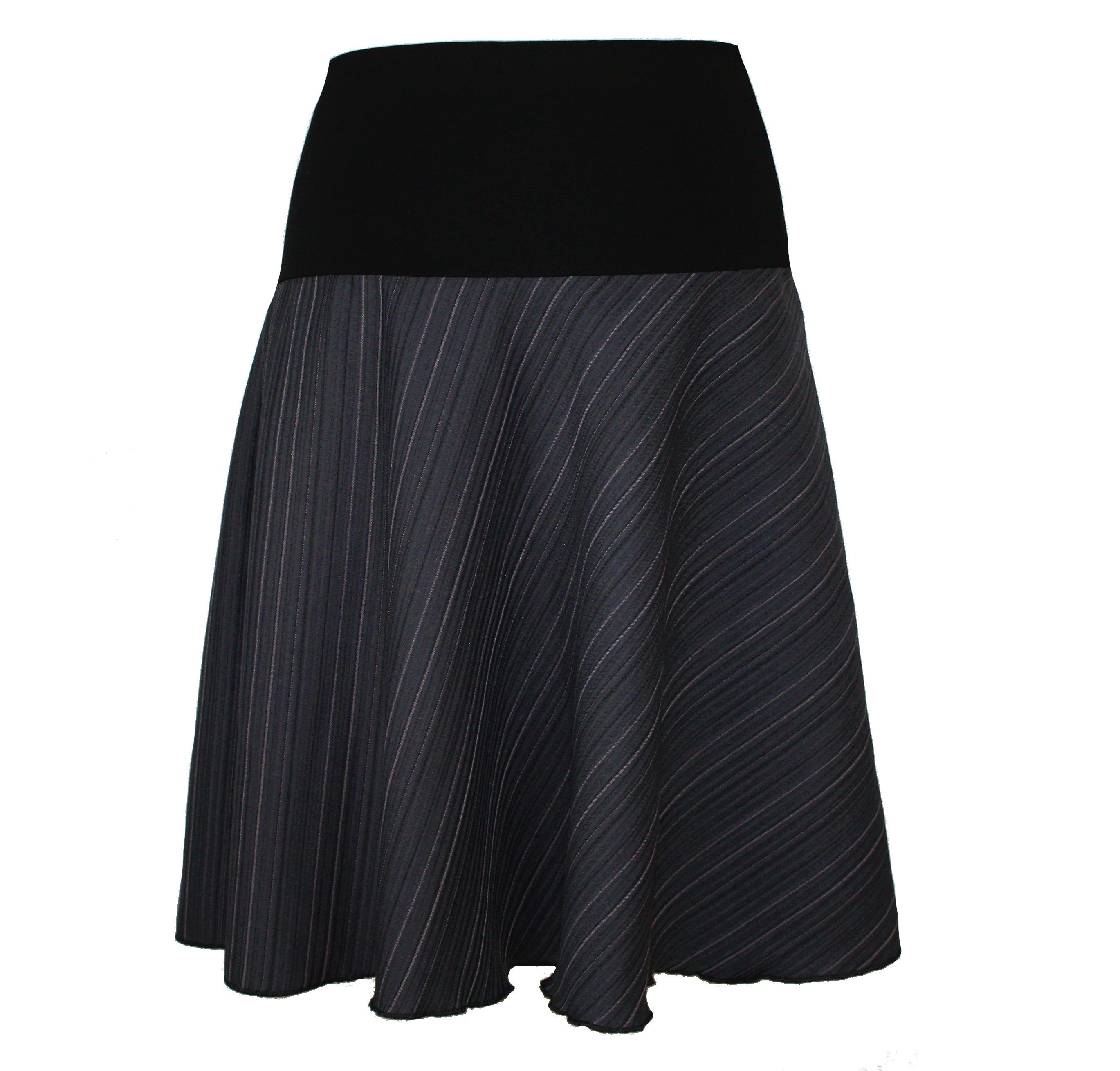 dunkle design A-Linien-Rock 57cm Grau Schwarz günstig online kaufen