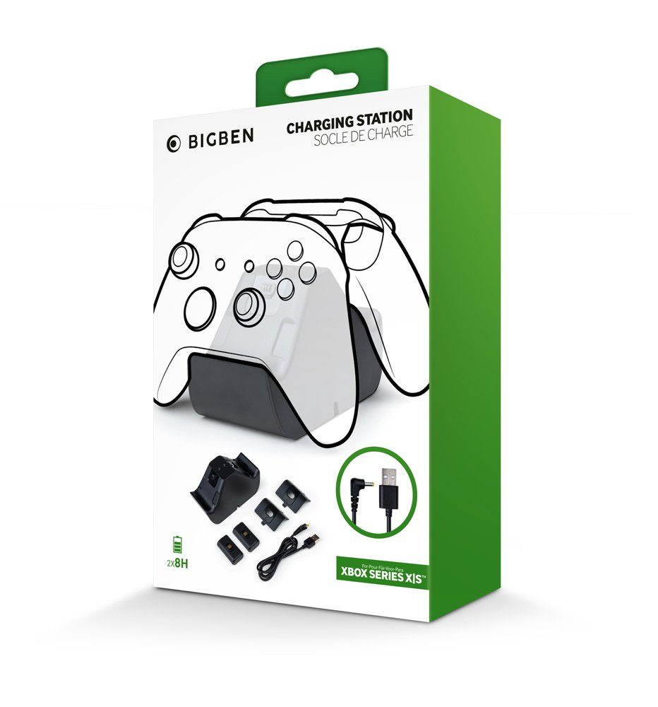 BigBen 2 XBOX Series X/S Controller Dual-Charger mit 2 Ersatzakku BB006421 Xbox-Standfuß