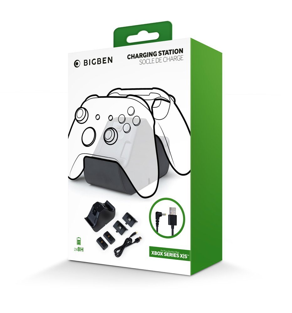 BigBen Xbox-Standfuß 2 XBOX Series X/S Controller Dual-Charger mit 2 Ersatzakku BB006421