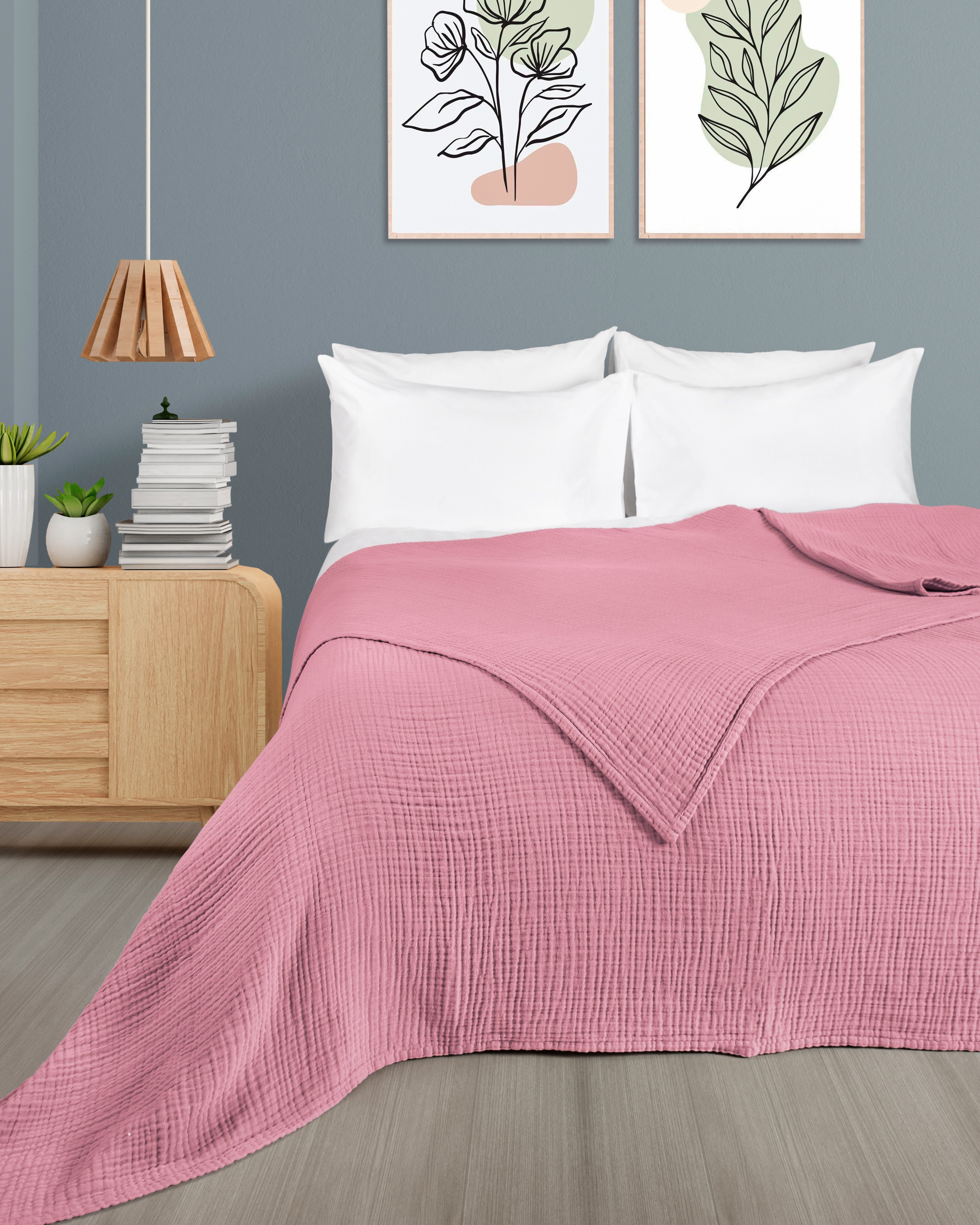Laynenburg Tagesdecke Musselin aus 100% Baumwolle – Baumwolldecke, Kuscheldecke, Wohndecke als Sommerdecke, Bett-Überwurf, Couch-Überwurf, Sofa-Decke