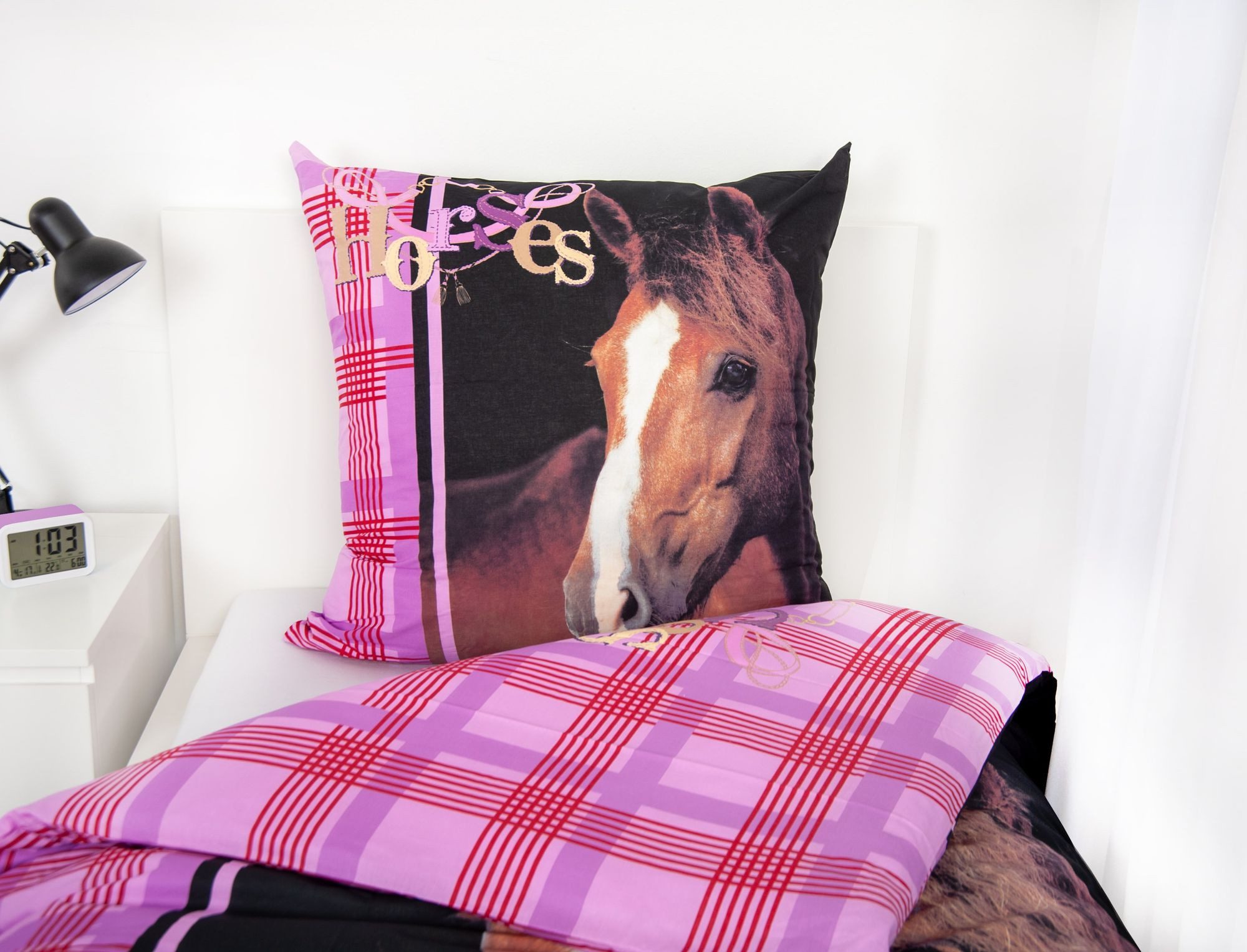 Herding Kinderbettwäsche Herding Bettwäsche Pferd 135 x 200cm 80 x 80 cm 100% Baumwolle, 1 teilig, Langlebig