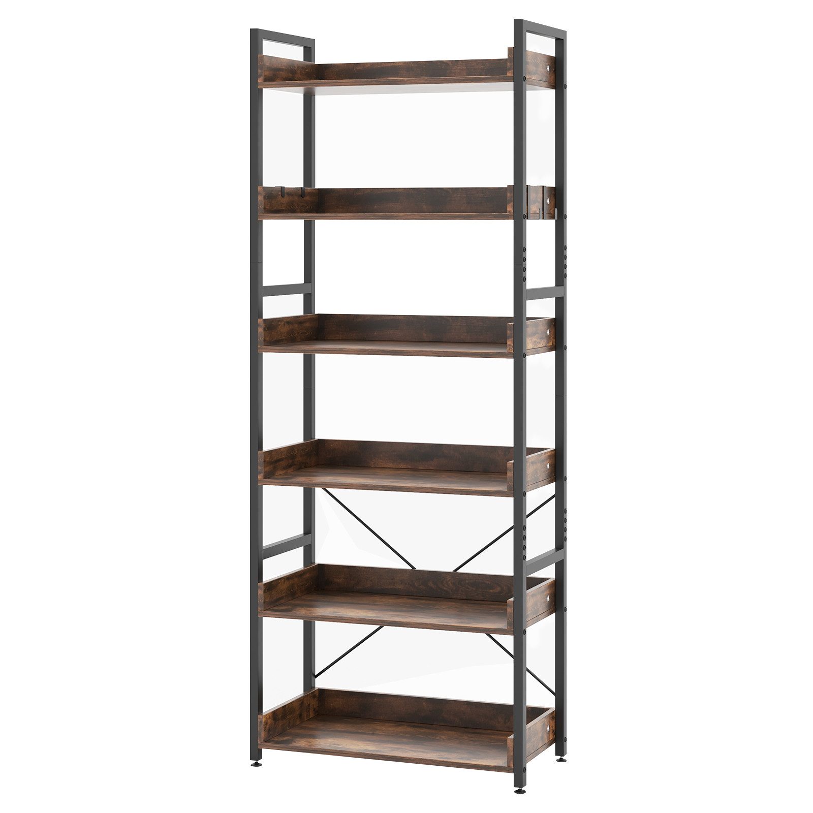 KOMFOTTEU Bücherregal Standregal, mit 6 Fächern, 69 x 34 x 177 cm