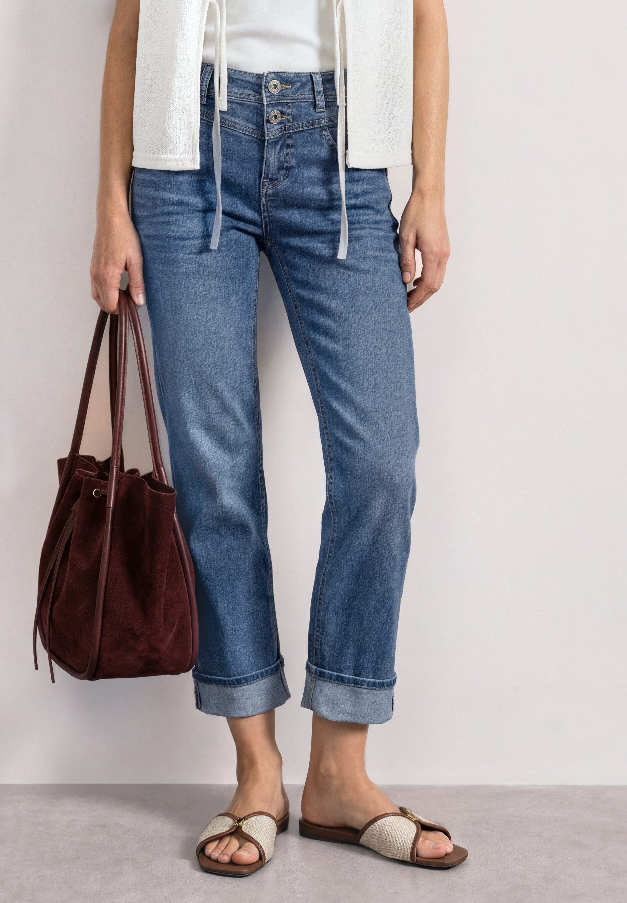 STREET ONE 5-Pocket-Jeans Style Amalia im Casual Fit mit Turn-Up