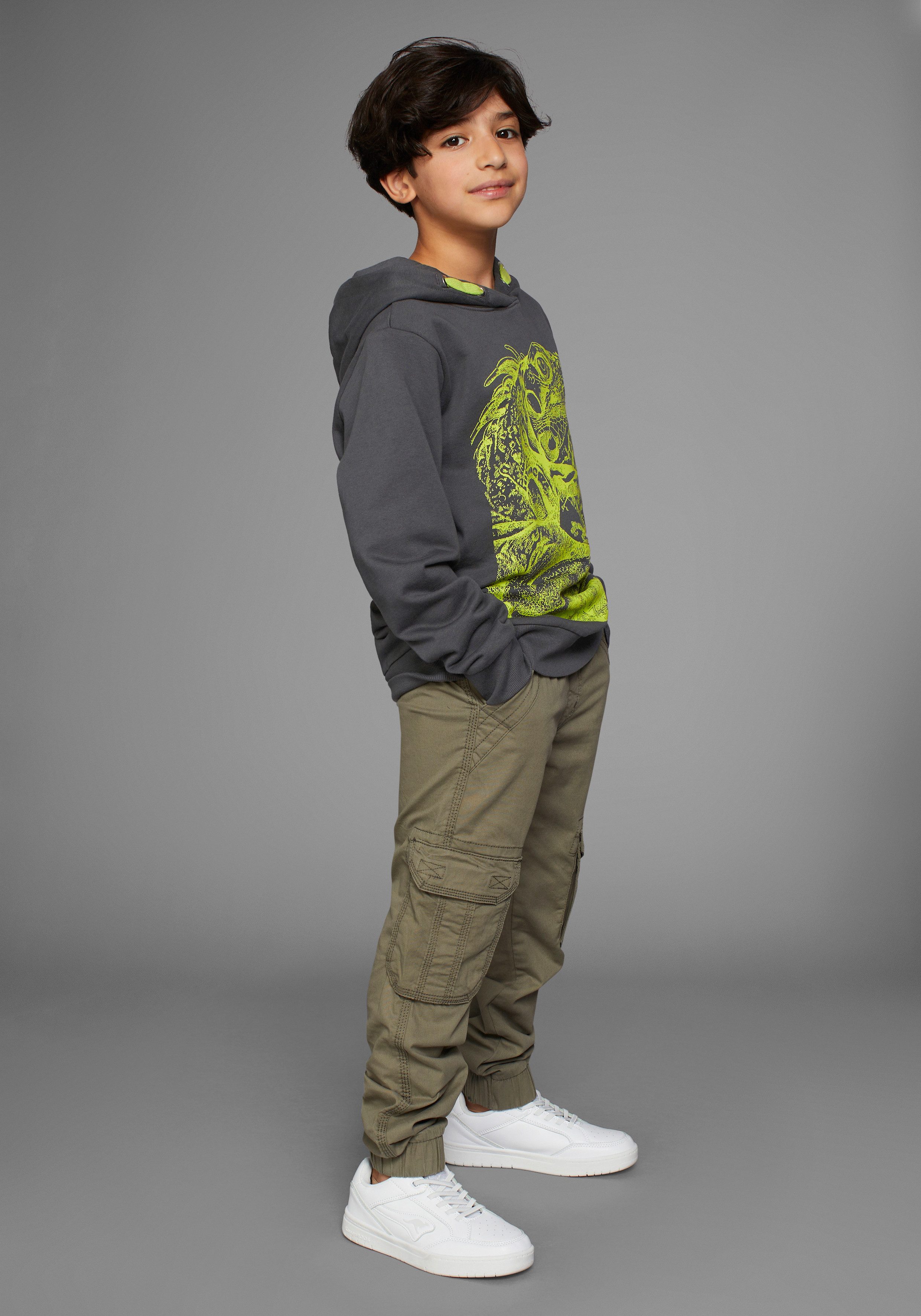 KIDSWORLD Kapuzensweatshirt GECKO - Print, cooles Tiermotiv