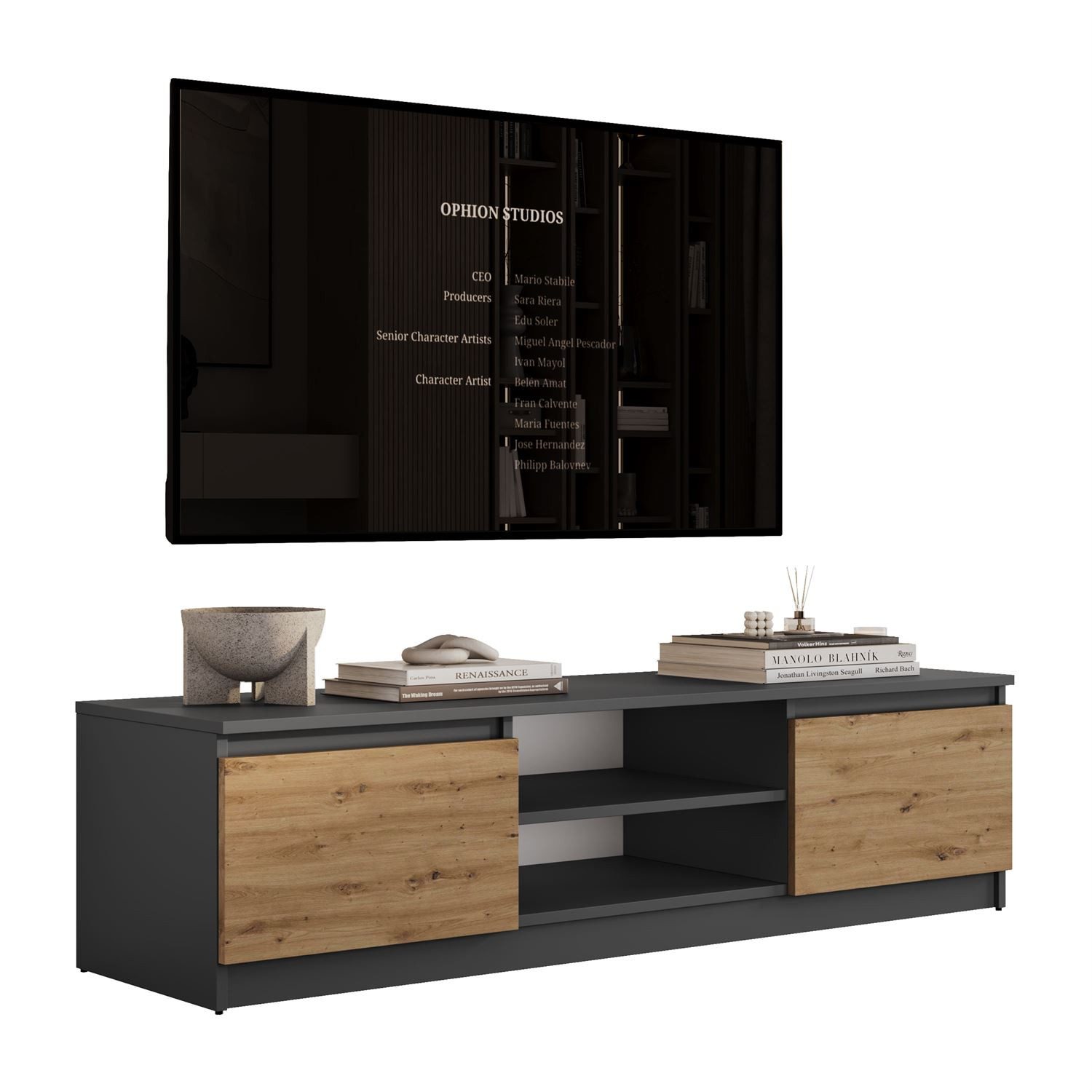 Lookway TV-Schrank HANA 140 cm TV-Lowboard mit Stauraum (1x TV-Schrank) Breite: 140 cm, Höhe: 36 cm, Tiefe: 40 cm