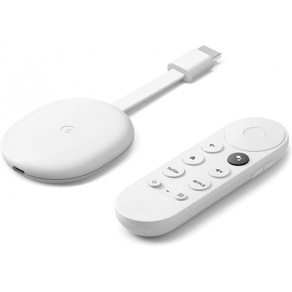 Google Streaming-Stick Chromecast mit TV 4K - Multimediaplayer - ice white