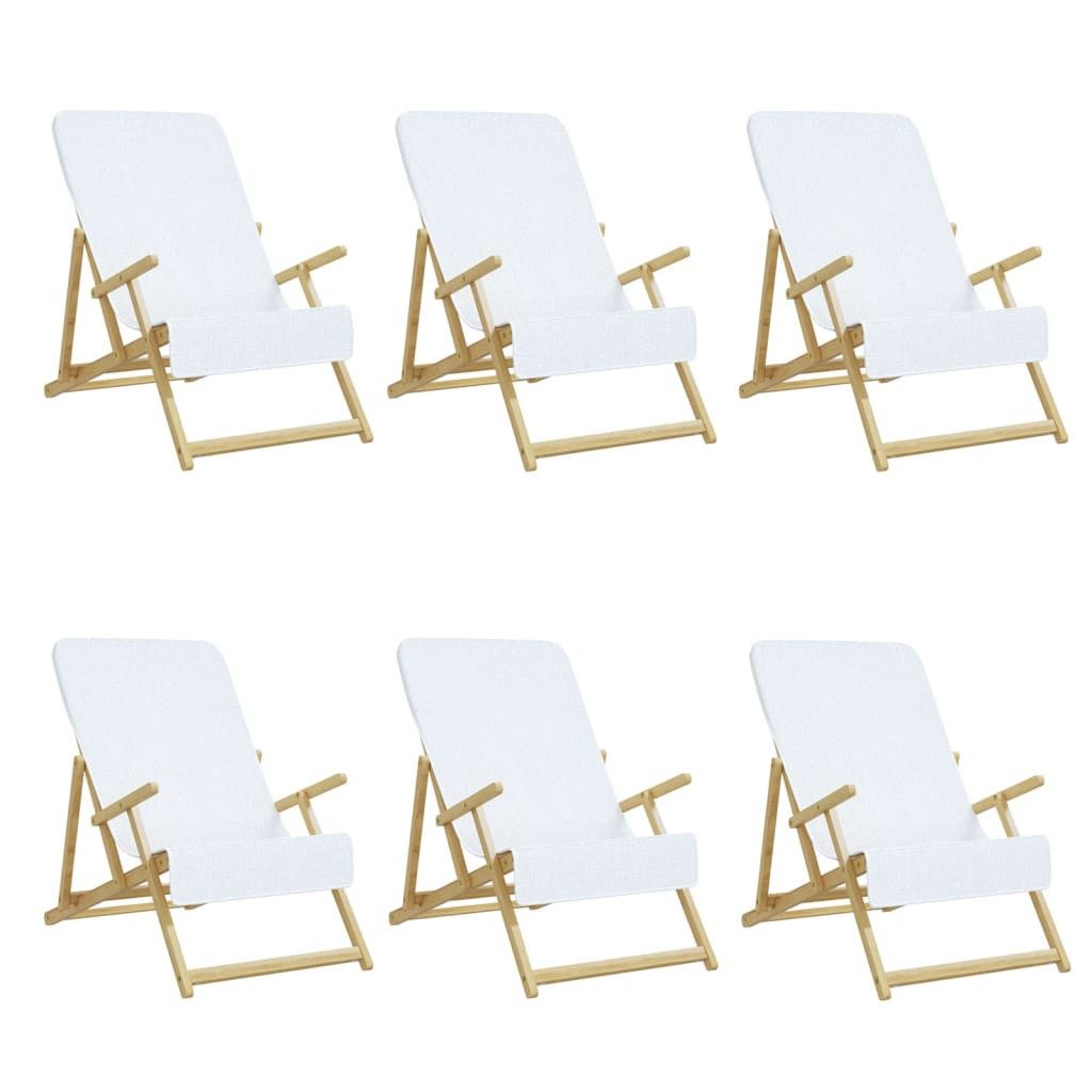 vidaXL Strandtücher Strandtücher 6 Stk. Weiß 60x135 cm Stoff 400 GSM, (6-St)