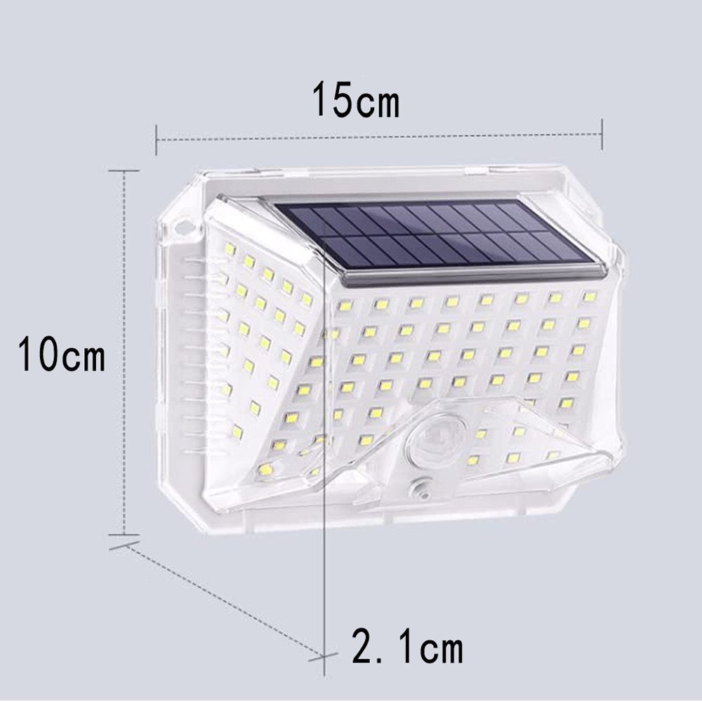 GelldG LED Wandleuchte Solarleuchten mit Außenleuchte, Bewegungsmelder Weitwinkel, Reflektor
