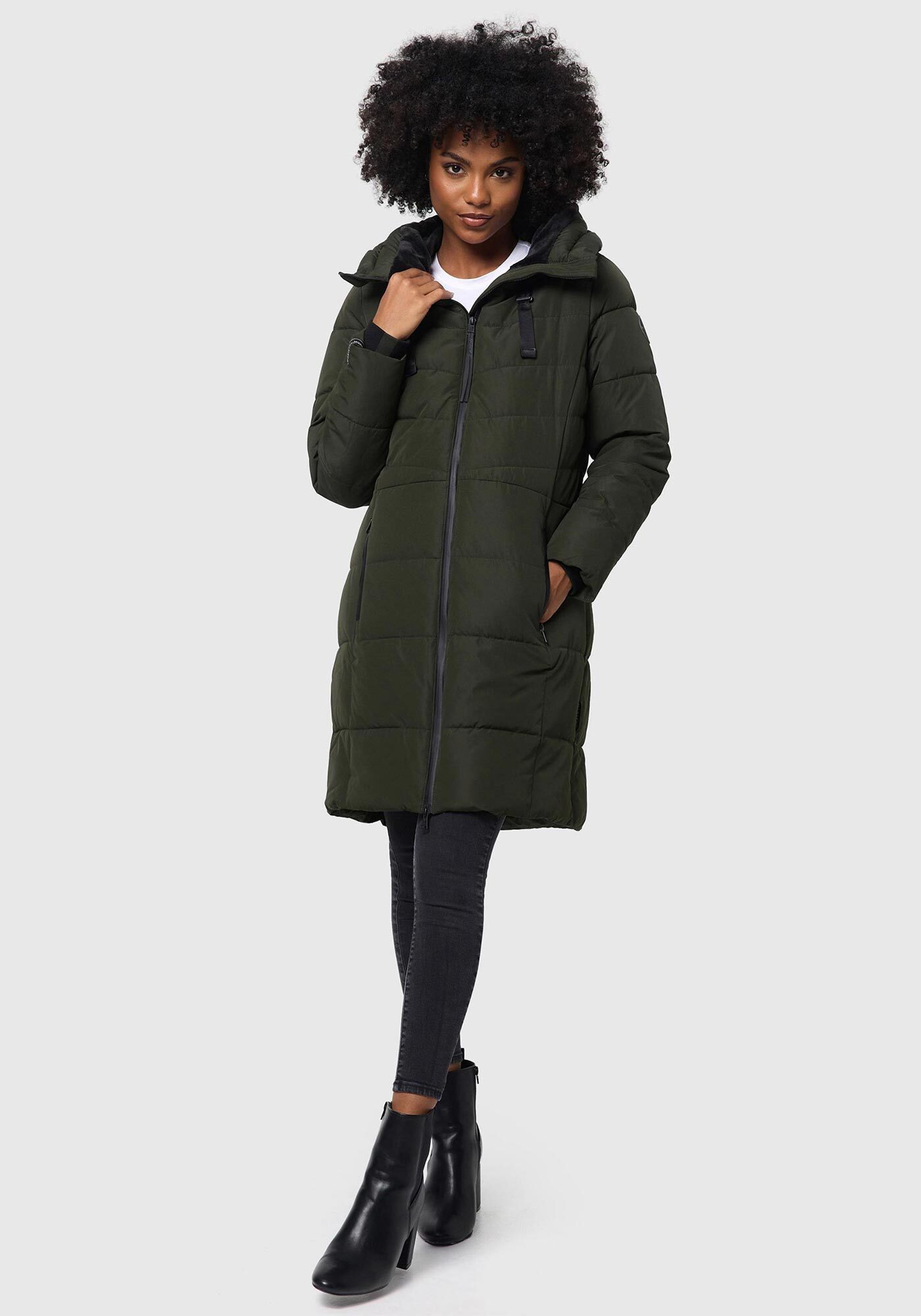 Marikoo Winterjacke Natsukoo XVI Stepp Mantel mit großer Kapuze