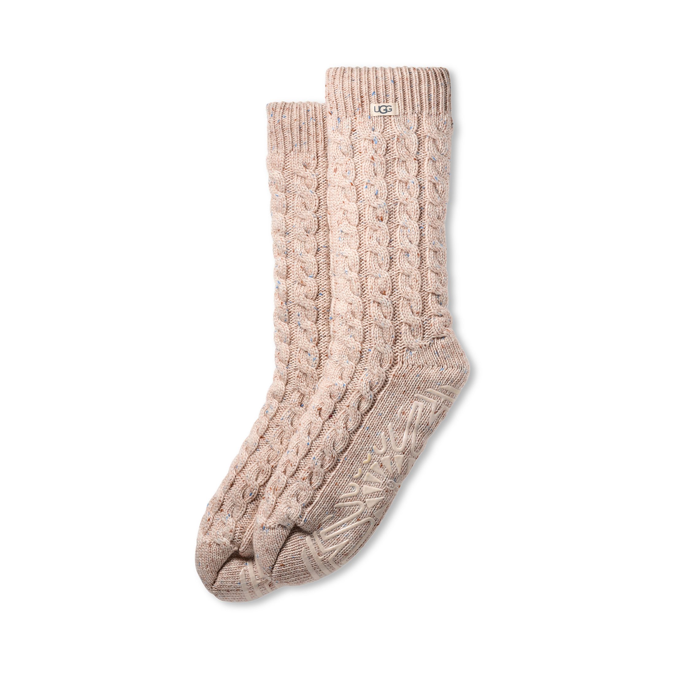 UGG Socken Elowyn Cable Knit Fleece Lined (1-Paar) Stricksocken mit Zopfmuster und rutschhemmender Sohle