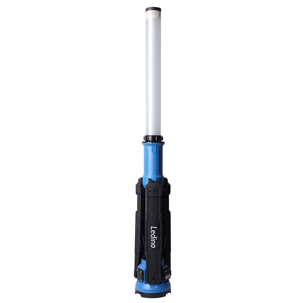 Ledino Baustrahler, LED-Leuchtmittel fest verbaut, Kaltweiß, Tageslichtweiß, LED Strahlersäule Arbeitsstrahler Alu Gelb LED H 100 cm Hybrid
