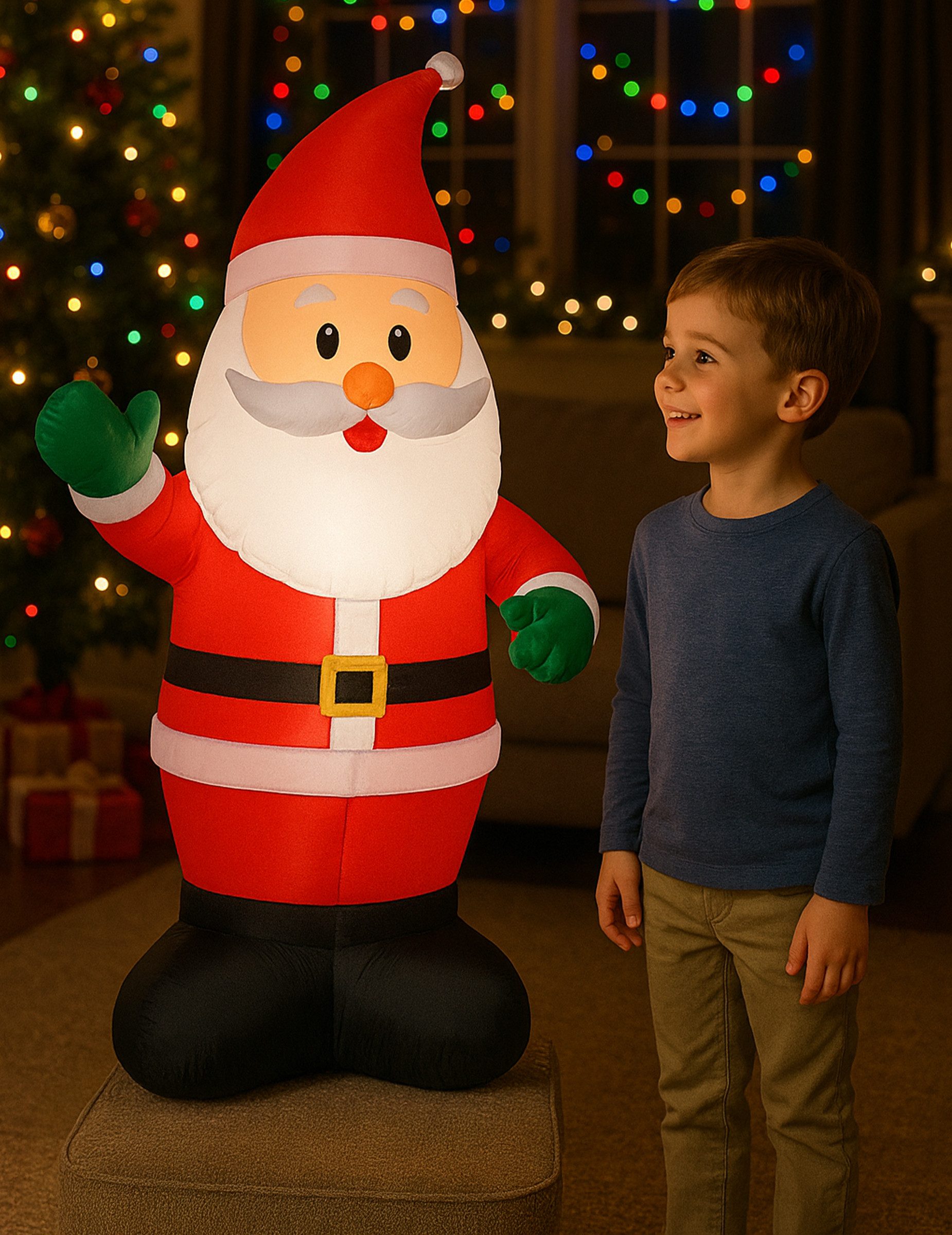 Kostüm Aufblasbarer Weihnachtsmann Beleuchtet 120 cm
