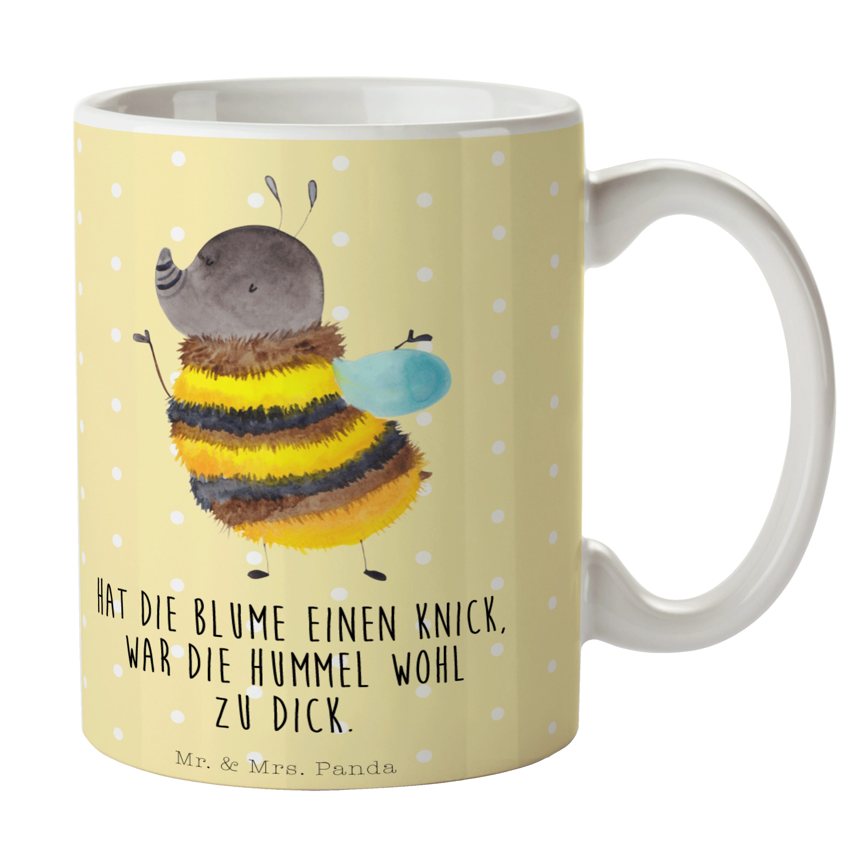 Mr. & Mrs. Panda Tasse Hummel flauschig - Gelb Pastell - Geschenk, Tasse, Keramiktasse, Tass, Keramik
