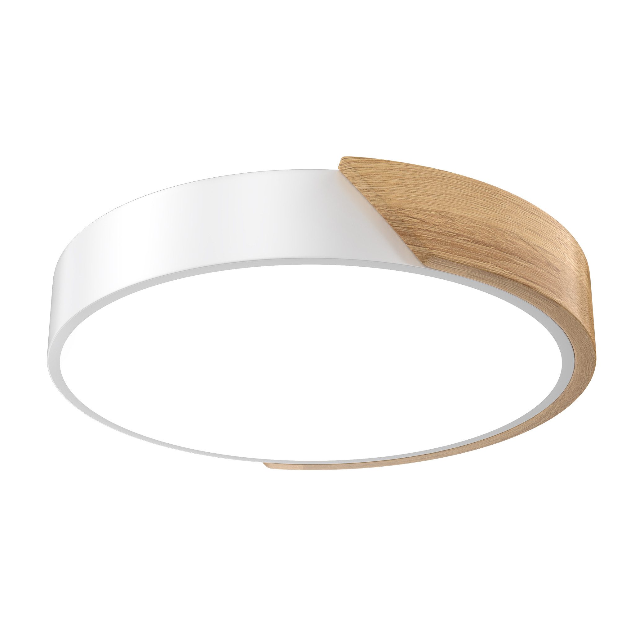 FIVMEN LED Deckenleuchte Deckenlampe Holz Deckenleuchte Deckenlampen Rund Lampen, Kaltweiß