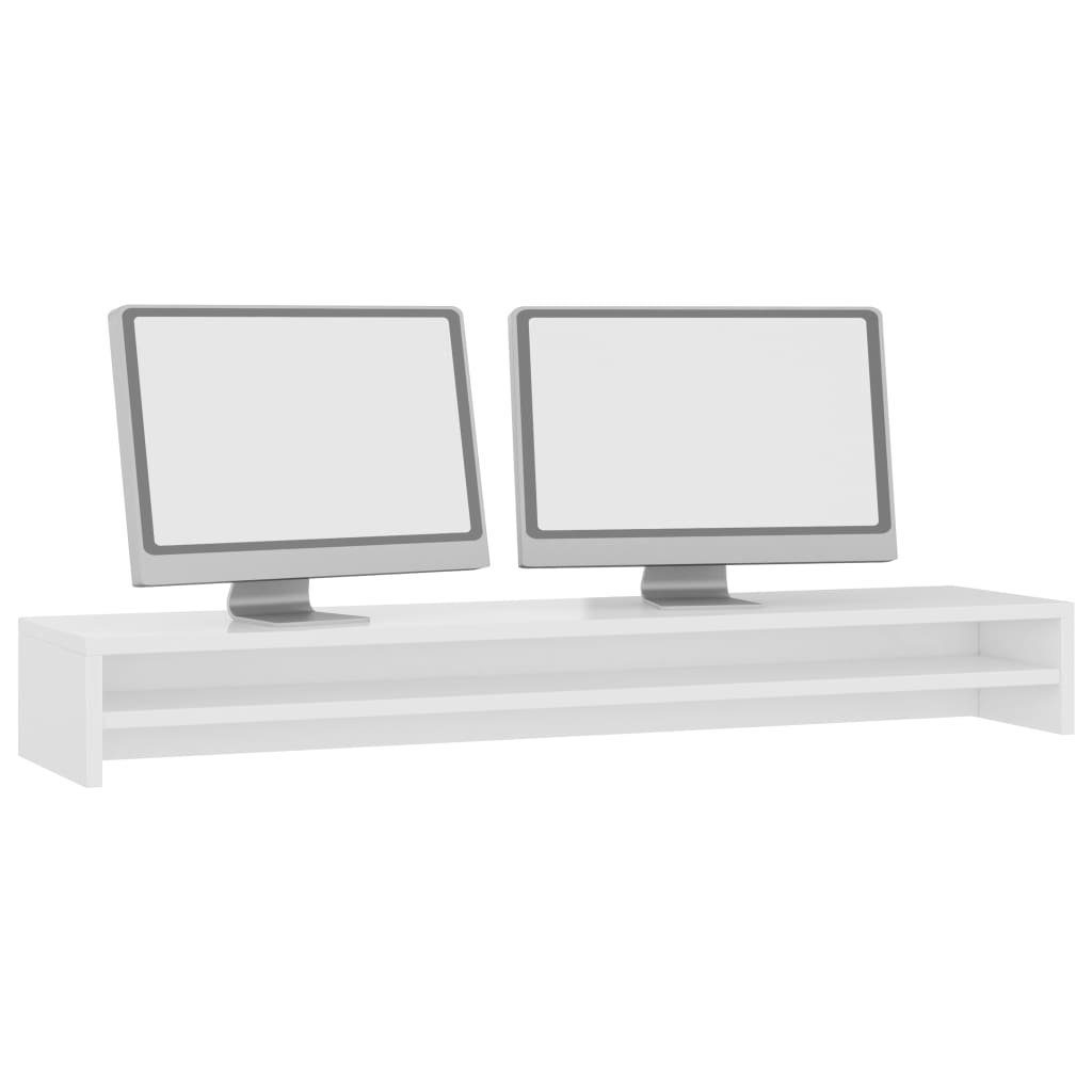 vidaXL Monitorständer Hochglanz-Weiß 100x24x13 TV-Wandhalterung cm Holzwerkstoff