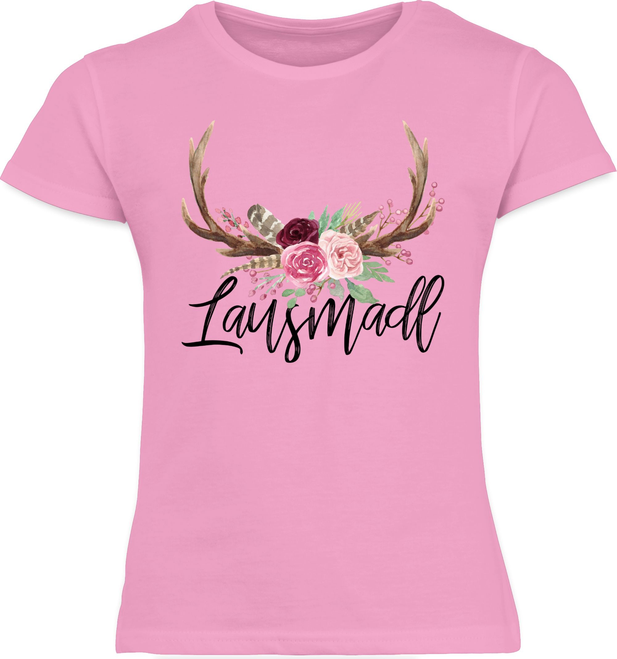 Shirtracer T-Shirt Lausmadl Hirschgeweih I Mode für Oktoberfest Kinder Outfit