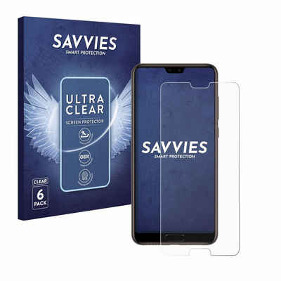 Savvies Schutzfolie für Huawei P20, Displayschutzfolie, 6 Stück, Folie klar