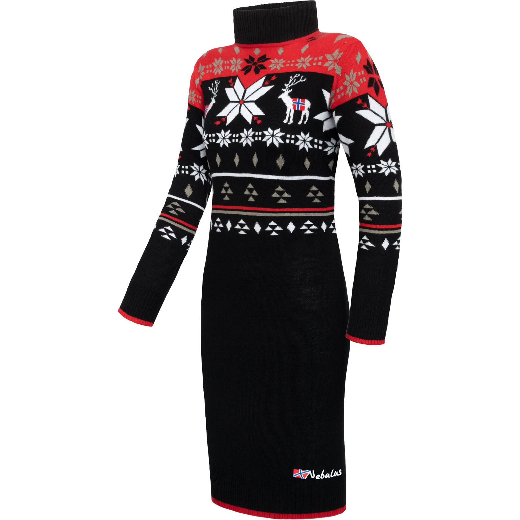 Nebulus Pullover & Shorts HIGH, P6202 - Damen, schwarz-rot, M/38