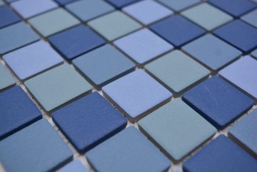 Mosani Mosaikfliesen Quadratisches Keramikmosaik Mosaikfliesen mix blau matt / 10 Matten
