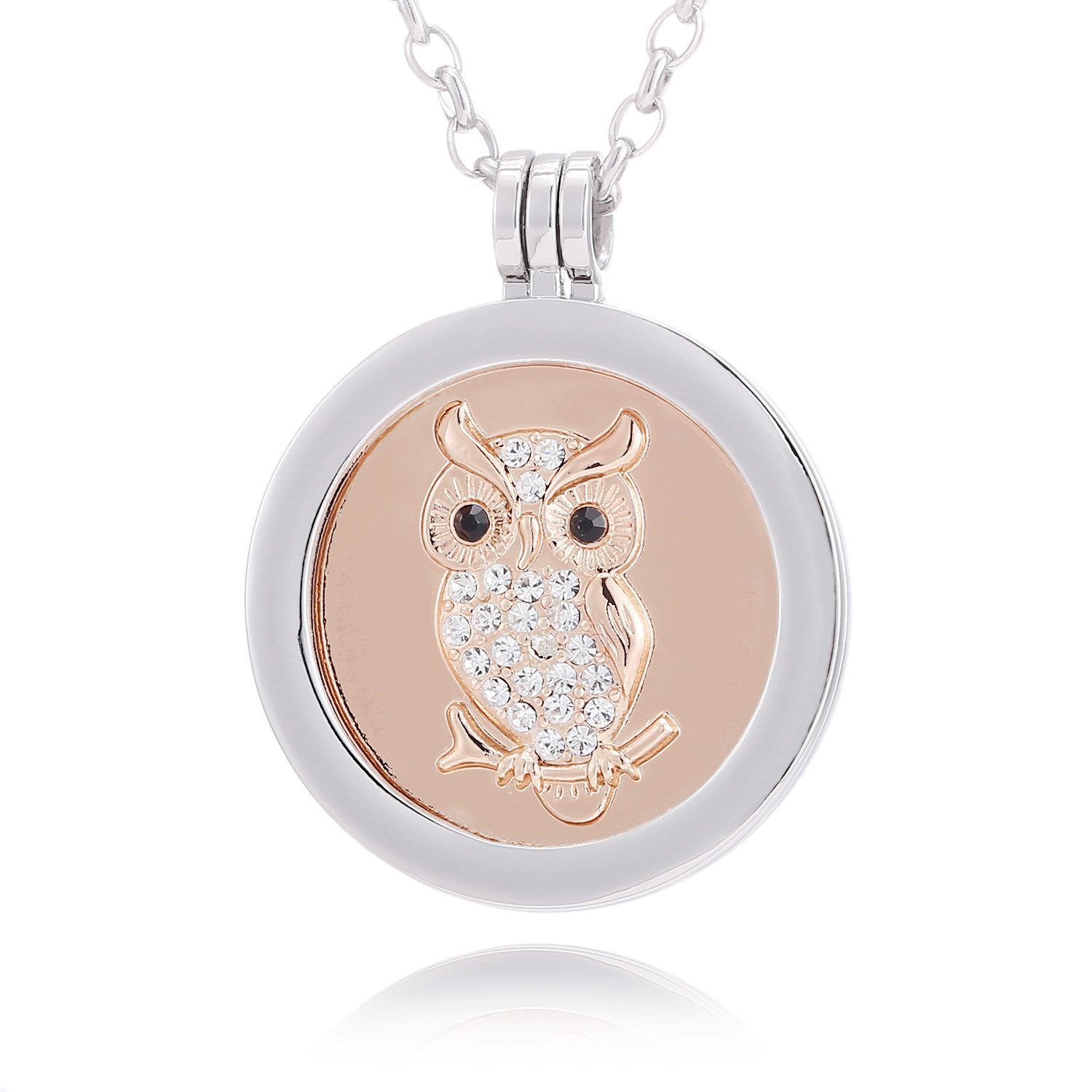 roségold Eule mit Zirkonia