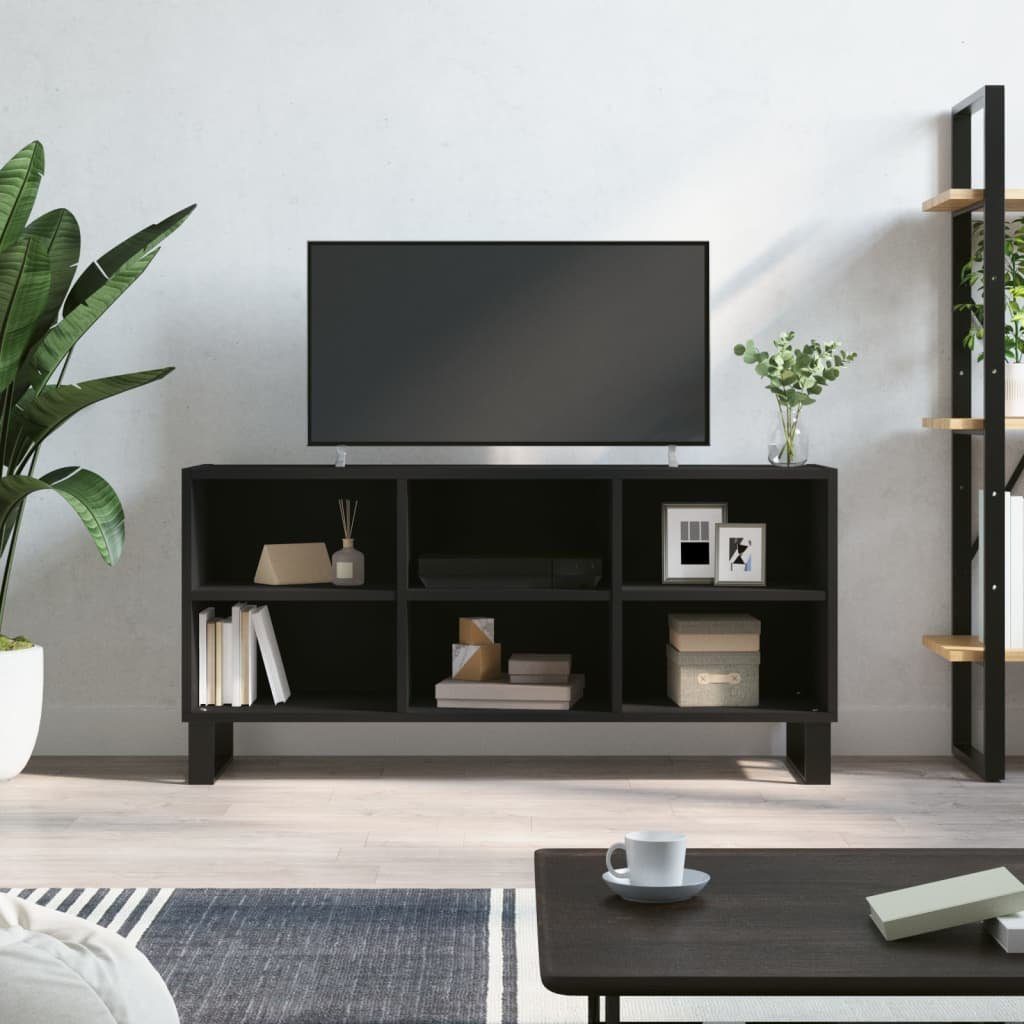 furnicato TV-Schrank Schwarz 103,5x30x50 cm Holzwerkstoff