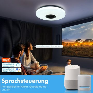 WILGOON Deckenleuchte Smart WiFi Deckenlampe Fernbedienung APP RGB Dimmbar, LED fest integriert, mit Sternenhimmel-Effekt, Badleuchte Wohnzimmer Küche Flur Lampe