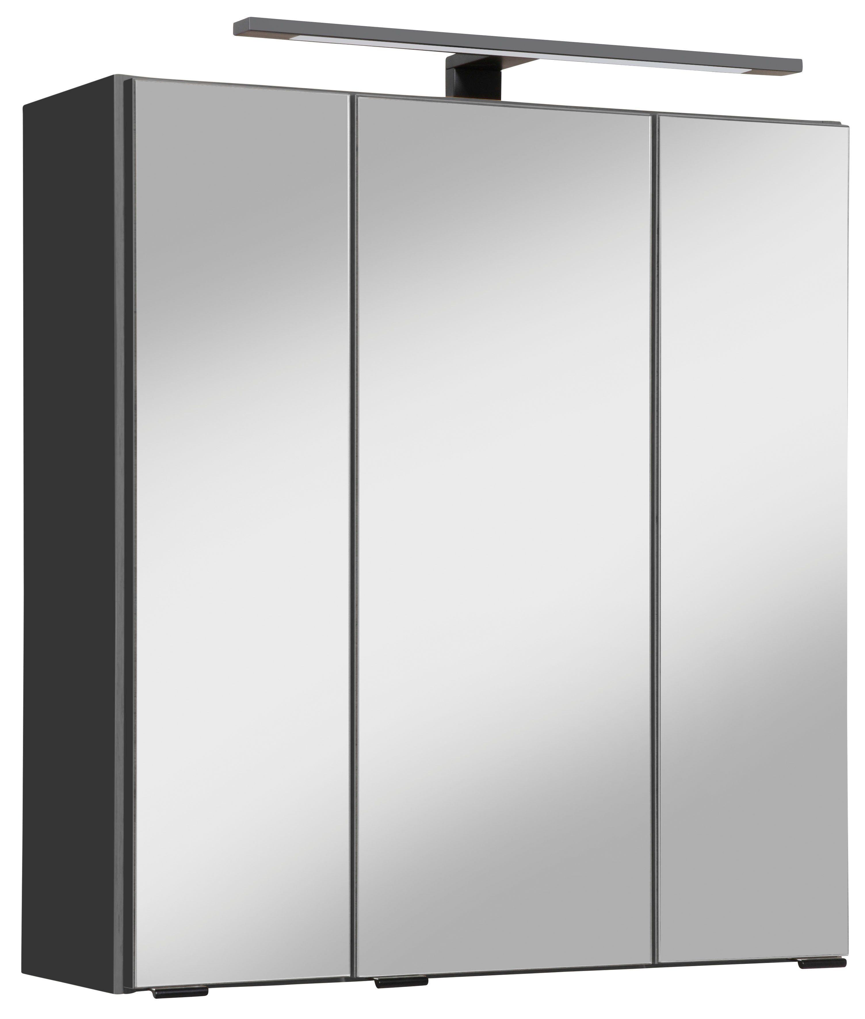 HELD MÖBEL Spiegelschrank Trento, verschiedene Ausführungen und Farben Breite 60 cm, mit 3D-Effekt, Spiegeltüren, Inklusive LED-Beleuchtung grafit | grafit | Spiegelschränke