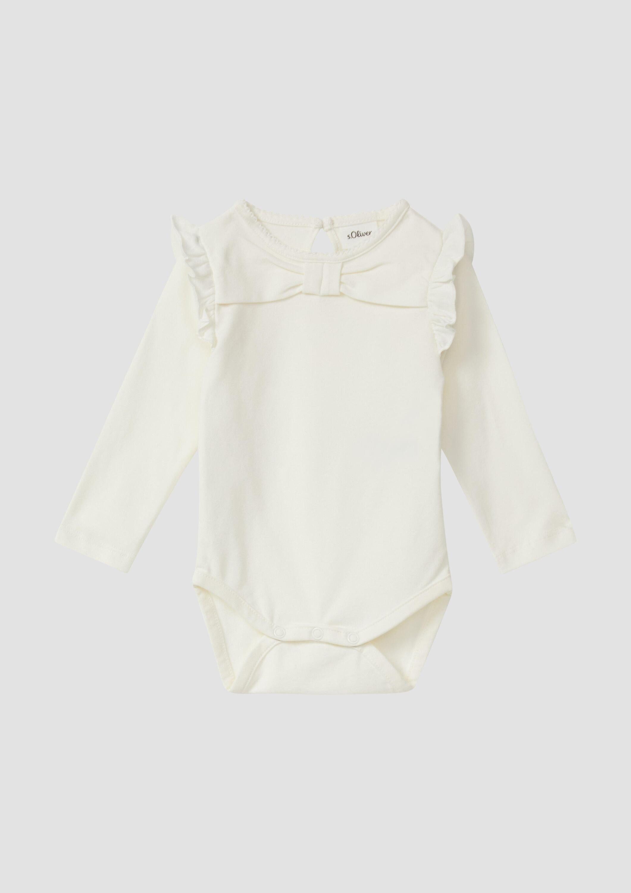 s.Oliver Shirtbody T-Shirt Body Festlicher Langarmbody mit Rüschen