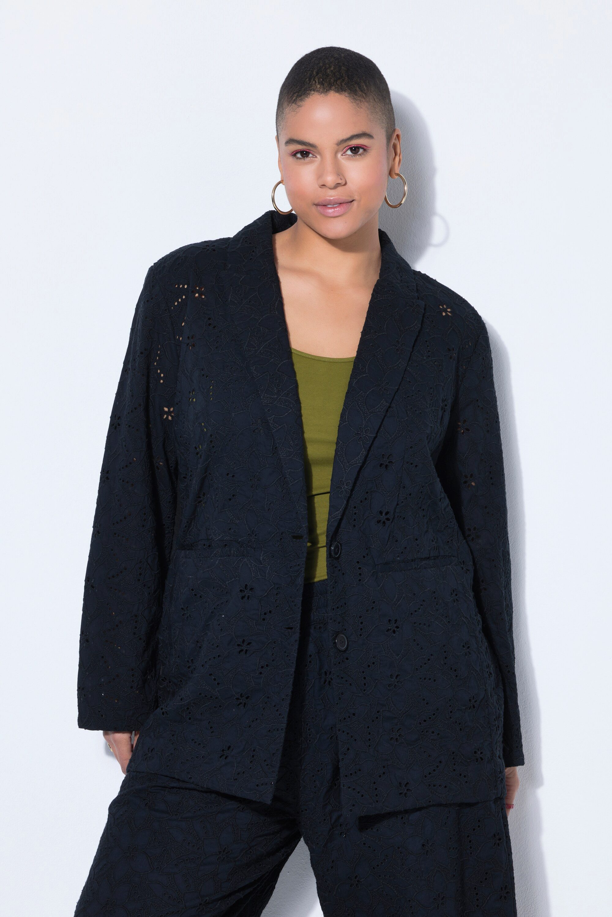 Studio Untold Blusenblazer Blazer oversized florale Spitze