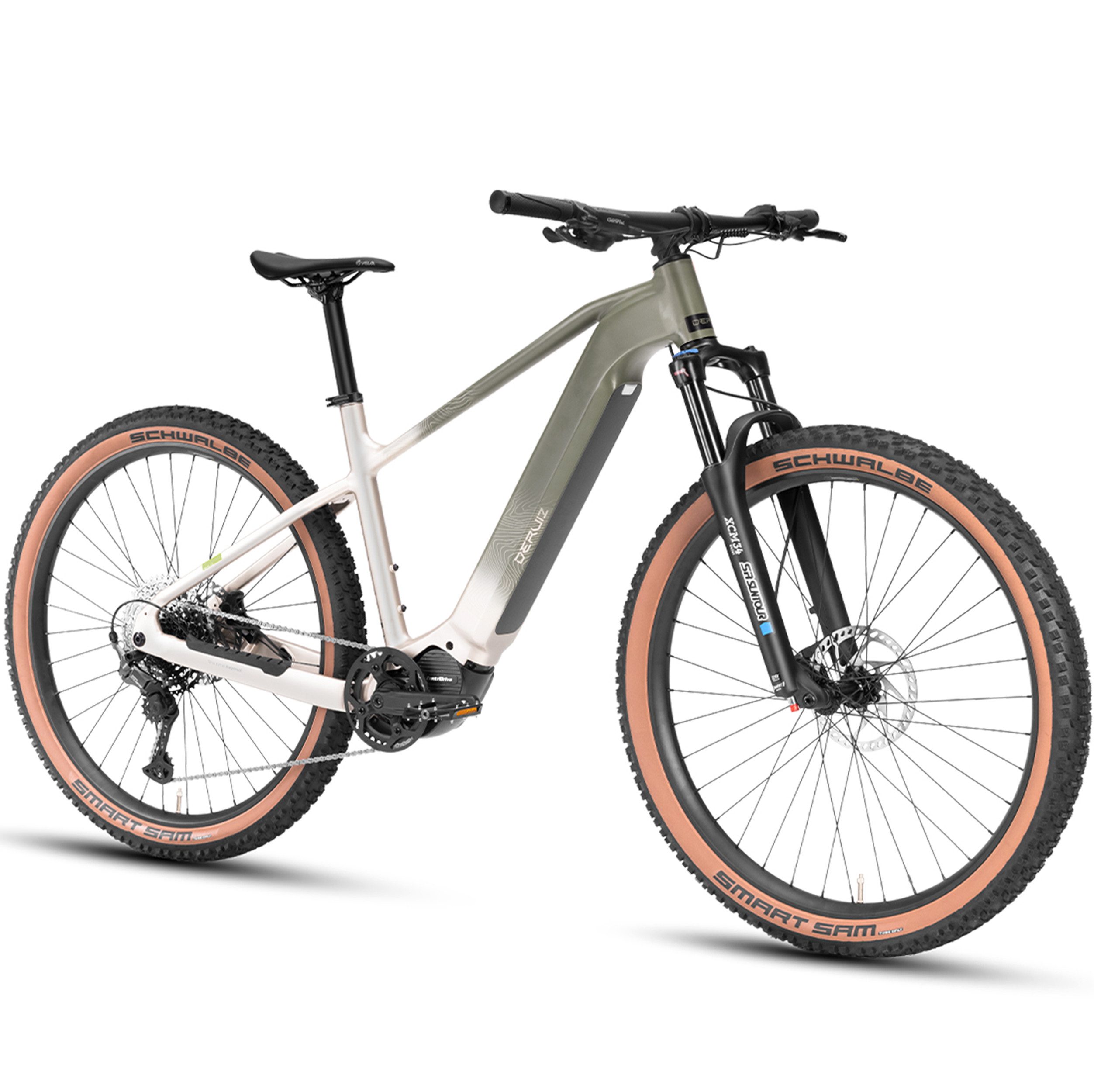 DERUIZ E-Bike Mountainbike 29 Zoll, 110Nm Mittelmotor, 48V 720 Wh, 180km, Bluetooth + APP, 11 Gang SHIMANO CUES ASLU6000T1R Schaltwerk, Kettenschaltung, Mittelmotor, 720 Wh, (Trittfrequenz- und Drehmomentsensor, Für Damen und Herren), Aluminiumrahmen, Lockout-Federgabel mit 120mm Federweg, Elektrofahrrad