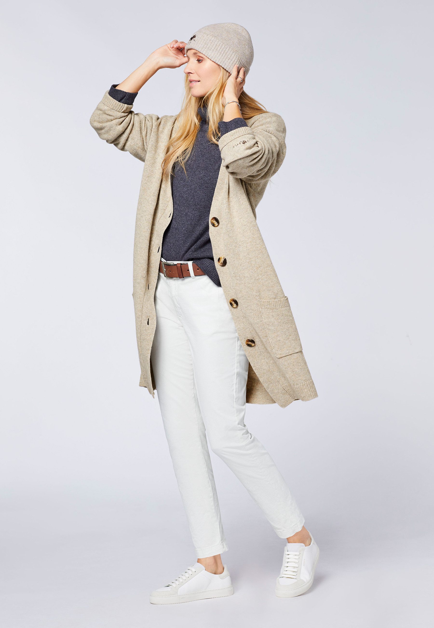 Polo Sylt Strickjacke mit langem Schnitt und Taschen