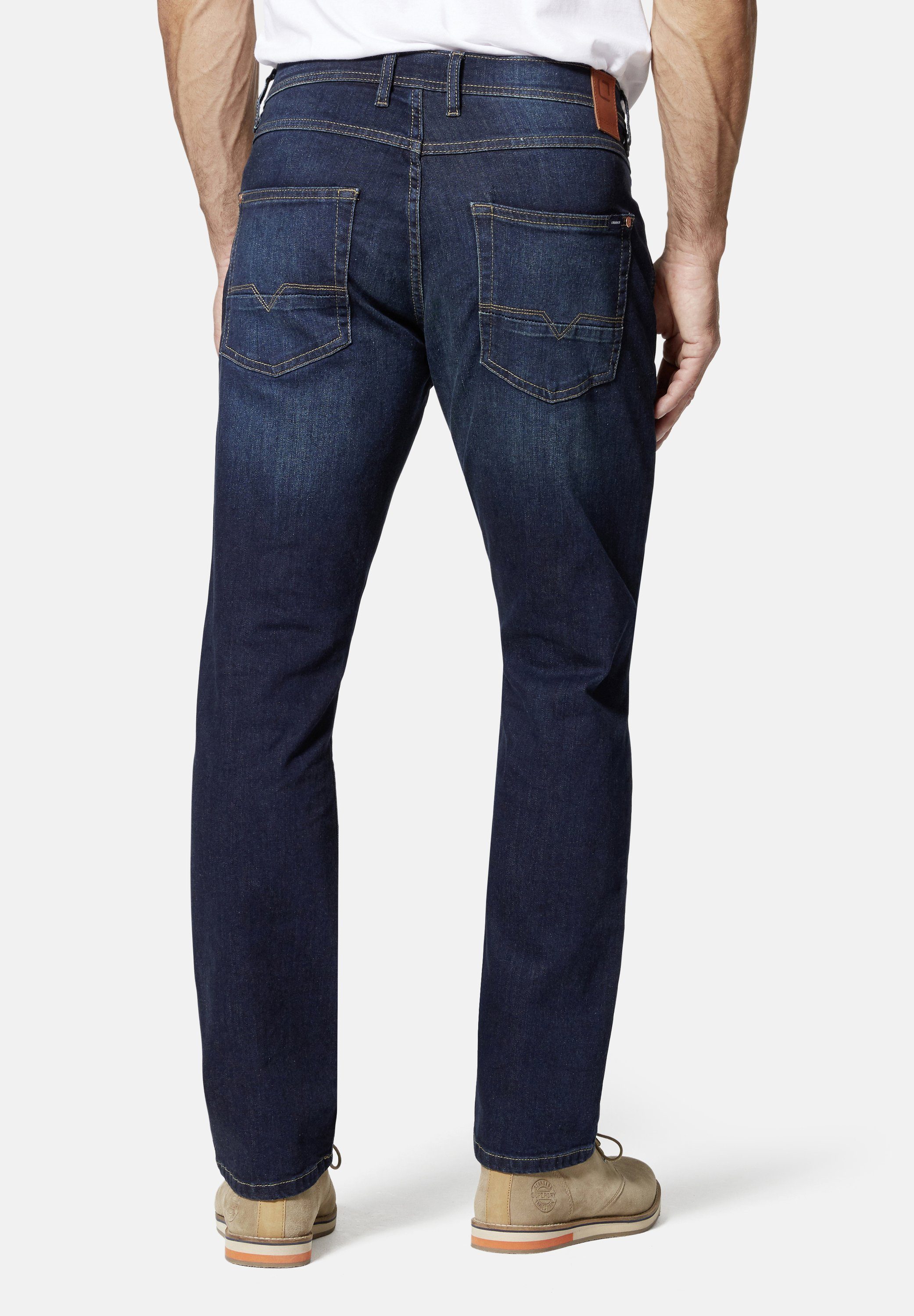 Stooker Men 5-Pocket-Jeans Glendale Denim Slim Straight used Fit darkblue
