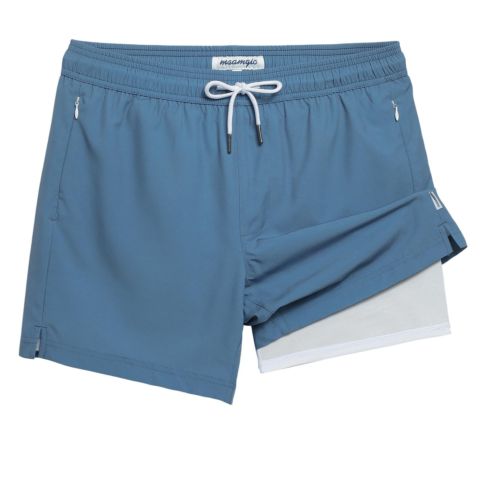 MaaMgic Shorts Herren Stretch kurze Hose Männer Badehose mit Reißverschlusstaschen (1-tlg) – Bild 4 von 5