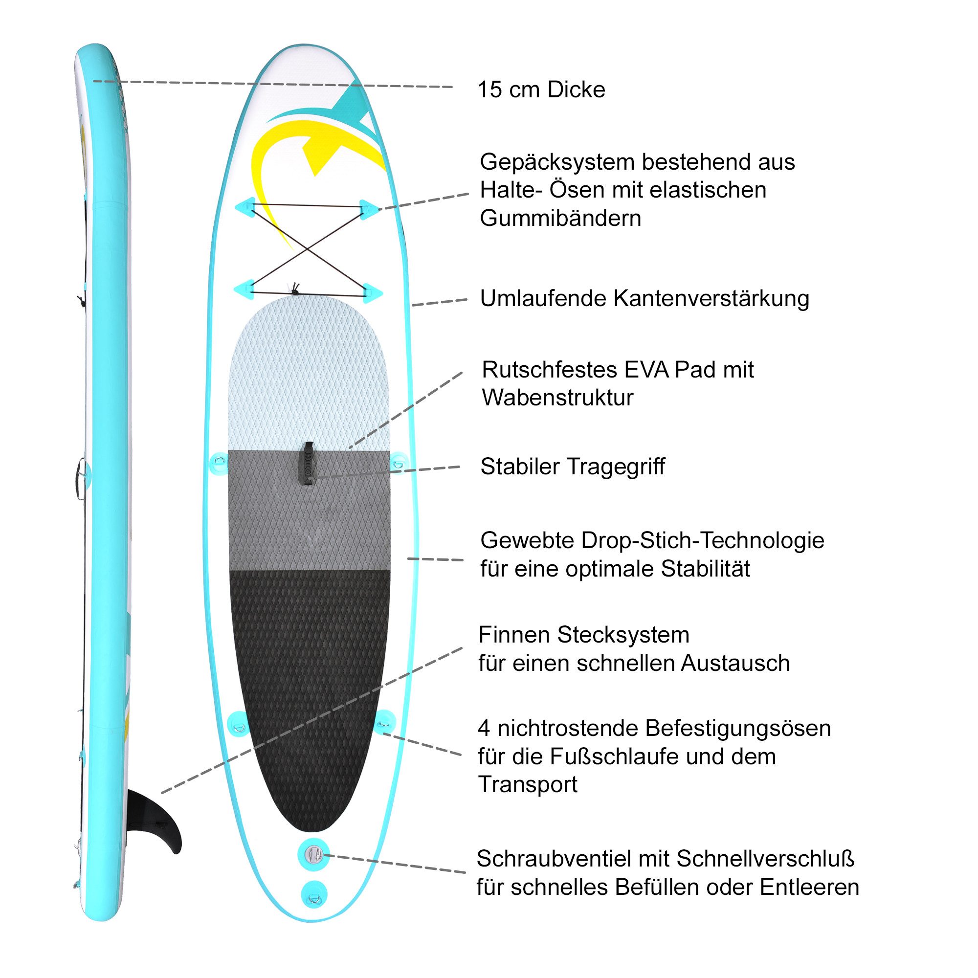 NEMAXX SUP-Board PB320, mit Paddel