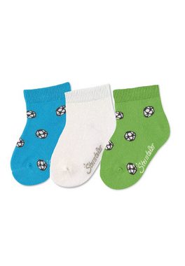 Sterntaler® Sneakersocken Sneaker-Söckchen Fußball, 3er-Pack (3-Paar) Sneaker Söckchen Fußball im 3er-Pack - Sneaker Socken für Kinder aus Baumwollmix in Türkis und Blau - Baby Sommersocken mit hohem Tragekomfort und Fußball-Motiv - Erstlingssöckchen formbeständig für Babys