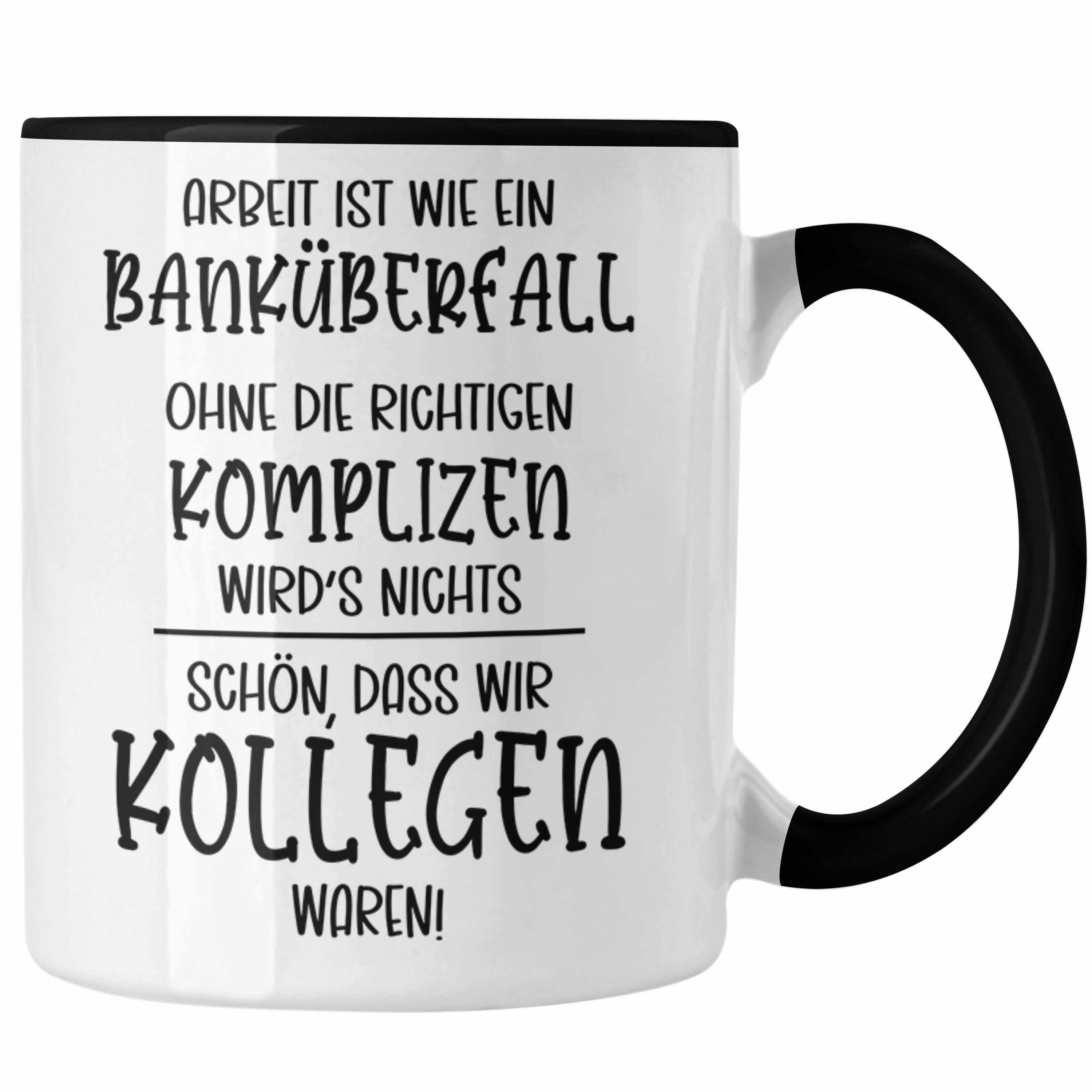 Abschied Jobwechsel Geschenk Tasse Schwarz Trendation - Trendation Neuer Job Kollegen Abschiedsgeschenk Geschenkidee Tasse Kaffeetasse Kollegin