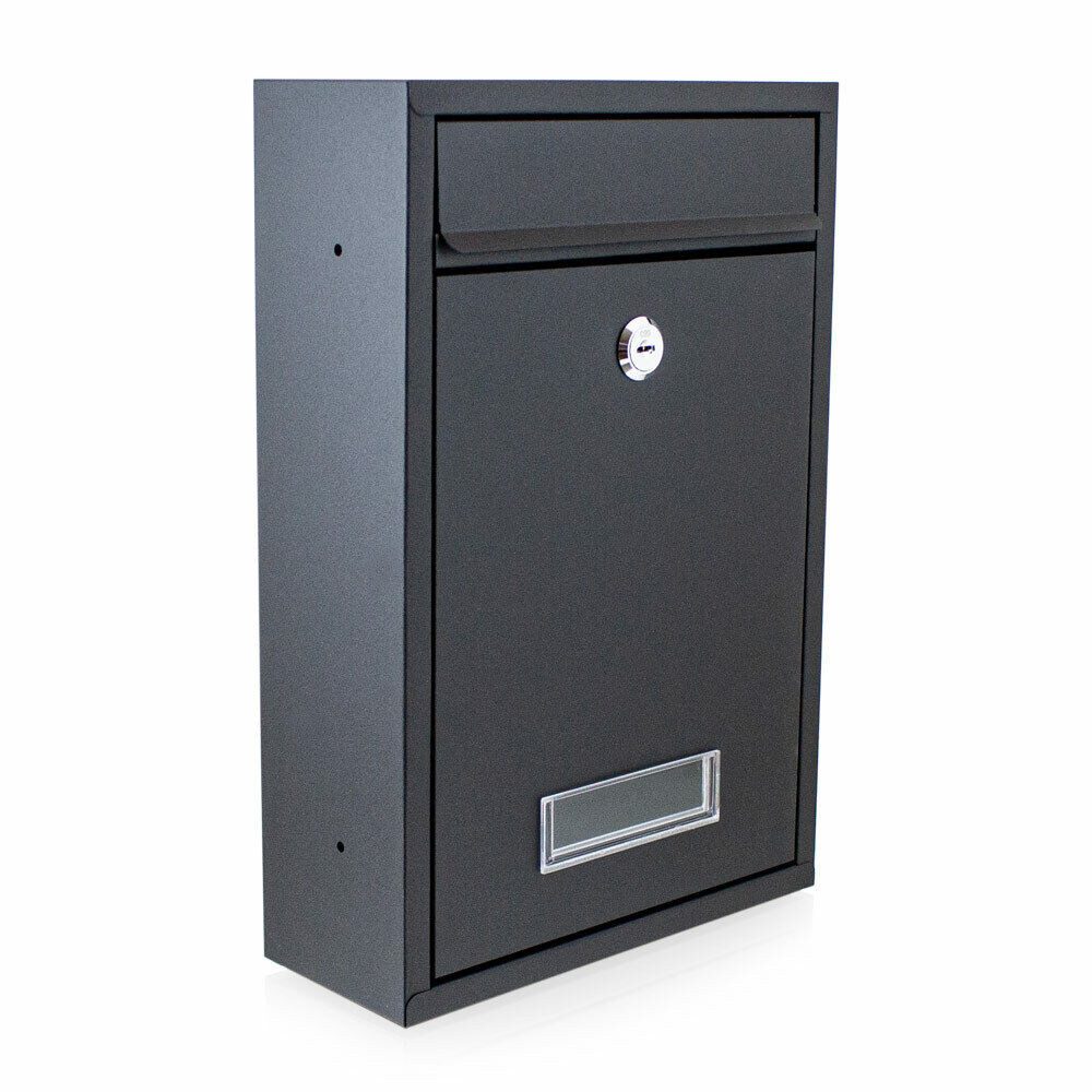Bituxx Briefkasten klein mit Namensschild Schwarz (MS-16848)